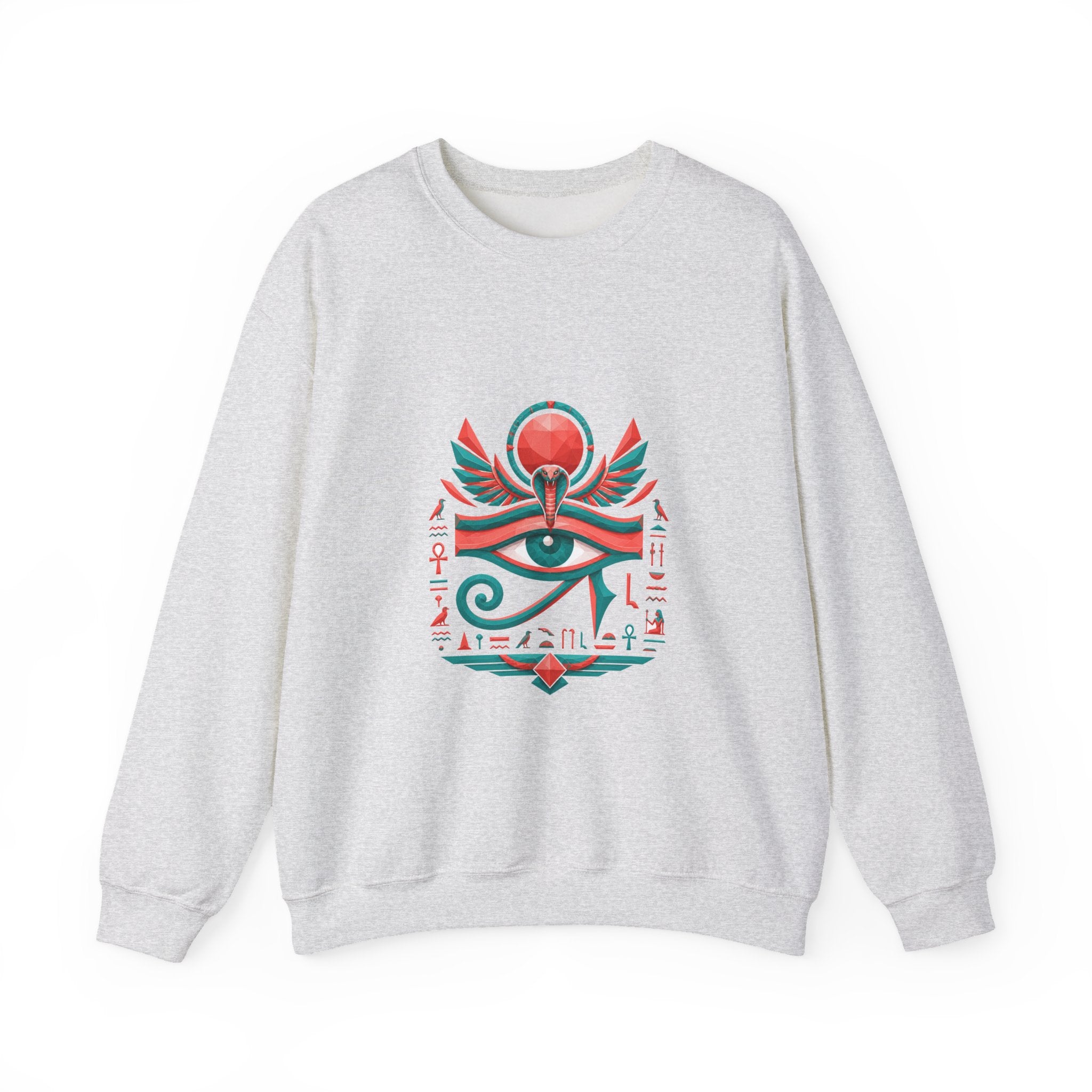 Matching Couple Sweatshirt - Eye of Ra & Horus Matching Couple Comfort Colors Crew Geometric Art His Hers Love Gift - Design A