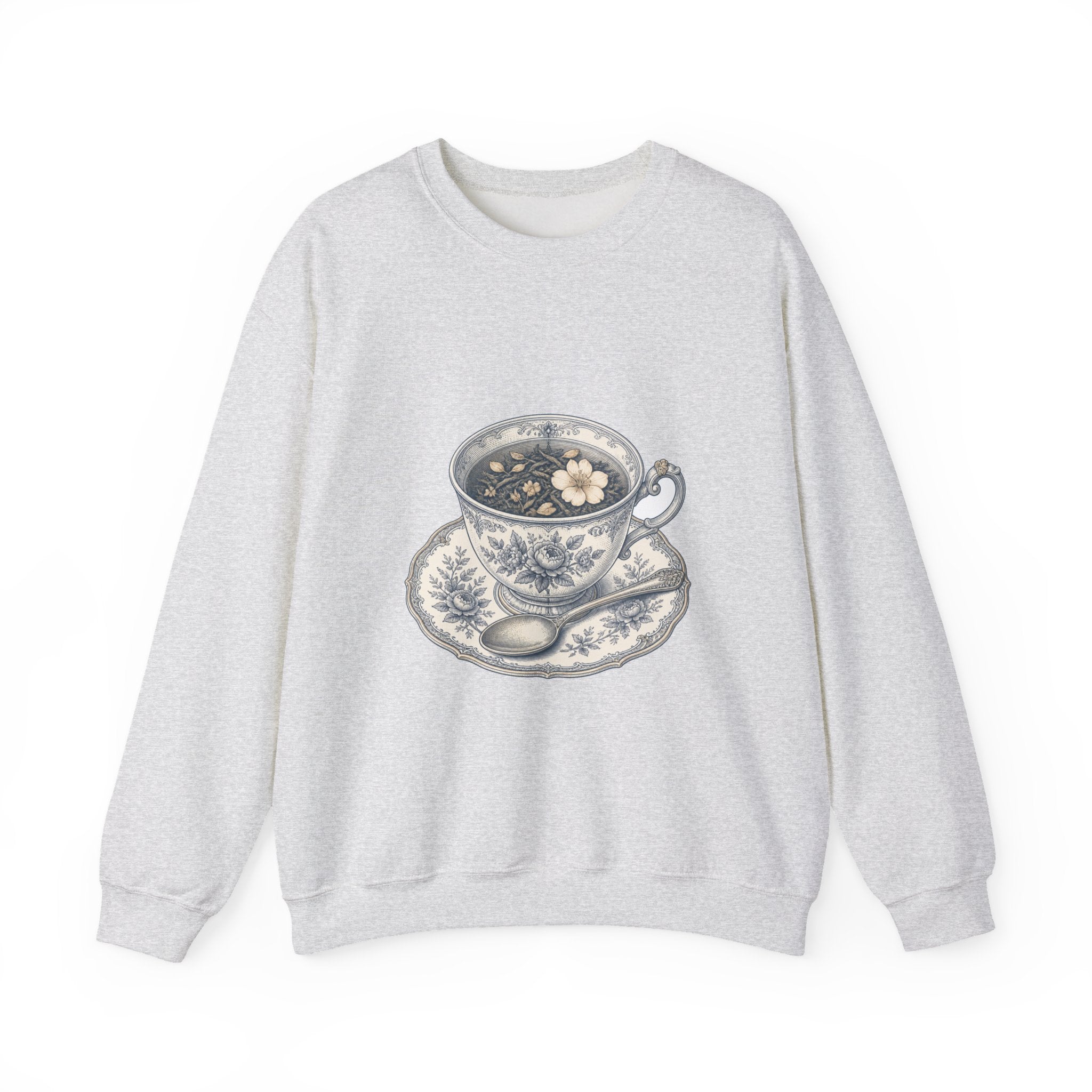 Matching Couple Sweatshirt - Coffee & Tea Matching Couple Comfort Colors Crew Vintage Art His Hers Honeymoon Gift - Design B