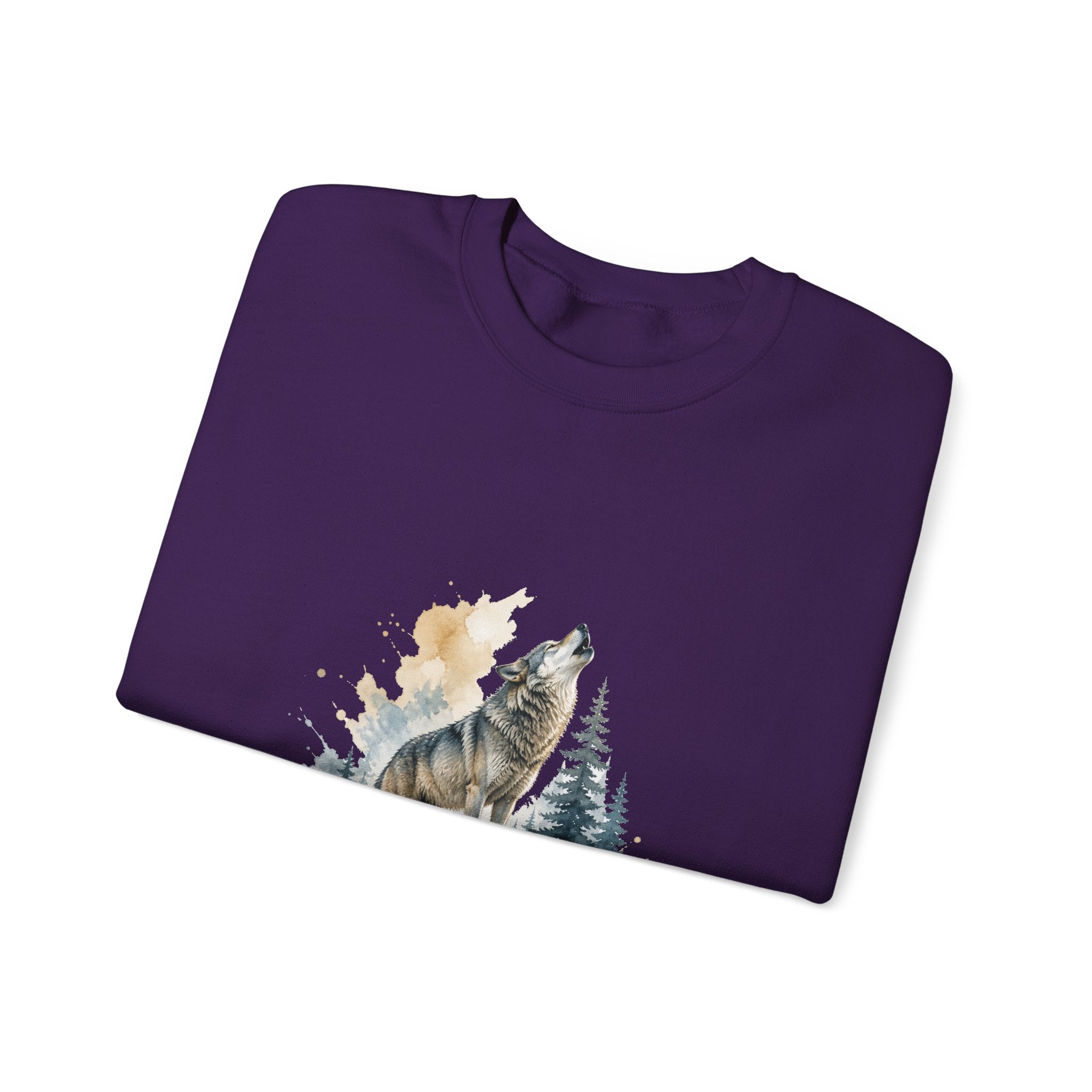 Matching Couple Sweatshirt - Wolf & Dove Matching Couple Premium Fleece Sweatshirt Watercolor Art His Hers Birthday Gift - Design A