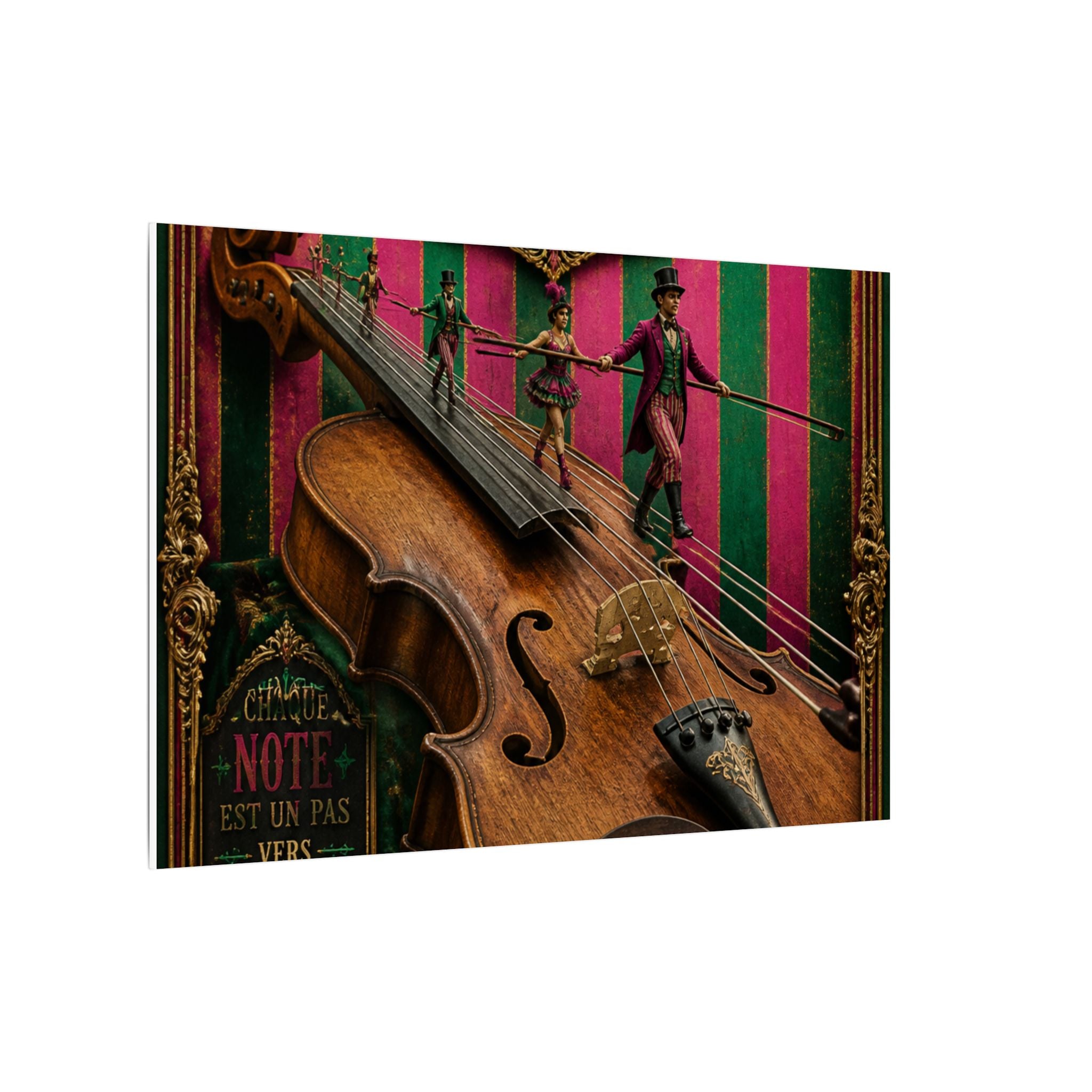 Violin Tightrope Bridge Wall Art Canvas 16×20 Baroque Home Office Decor Maximalist Print
