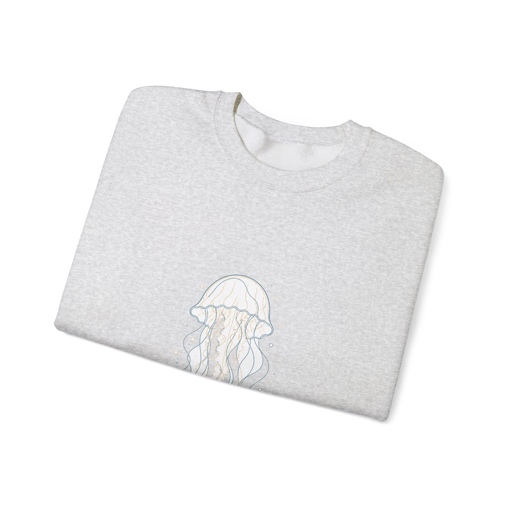 Matching Couple Sweatshirt - Octopus & Jellyfish Matching Couple Crewneck Sweatshirt Minimalist Art His Hers Valentine Gift - Design B
