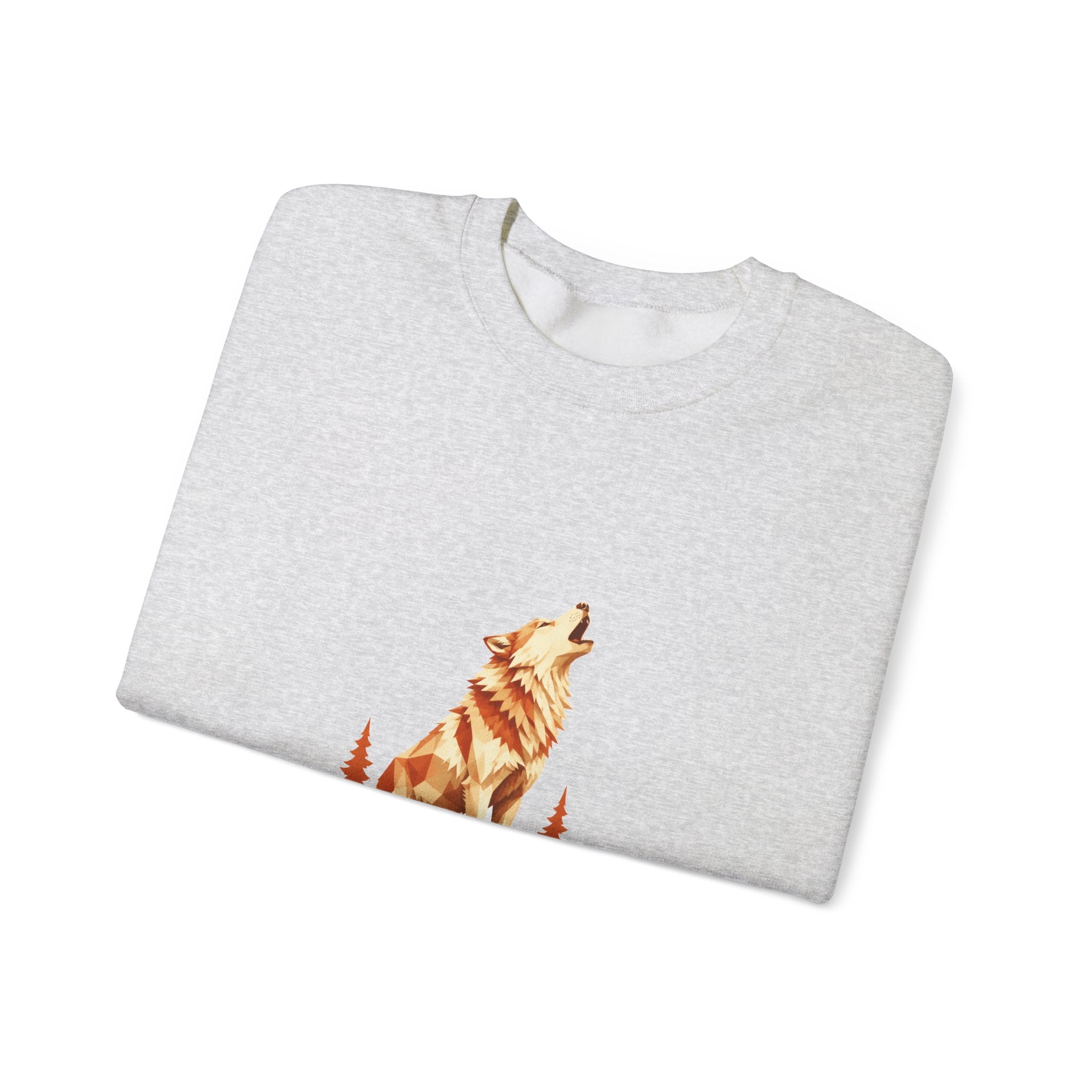 Matching Couple Sweatshirt - Wolf & Dove Matching Couple Crewneck Sweatshirt Geometric Art His Hers Couple Gift - Design A