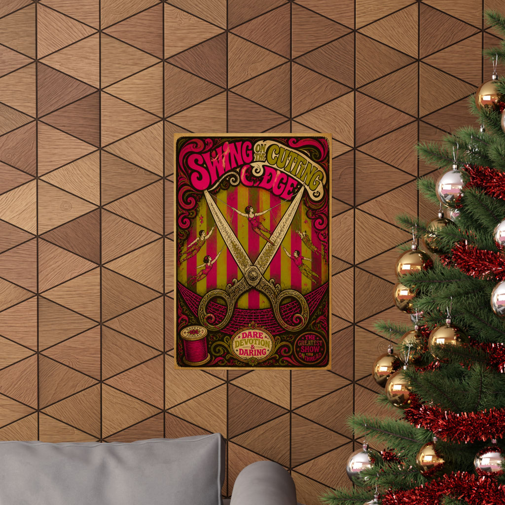 Giant Scissors Trapeze Wall Art Poster 24×36 Psychedelic Dining Room Decor Maximalist Print