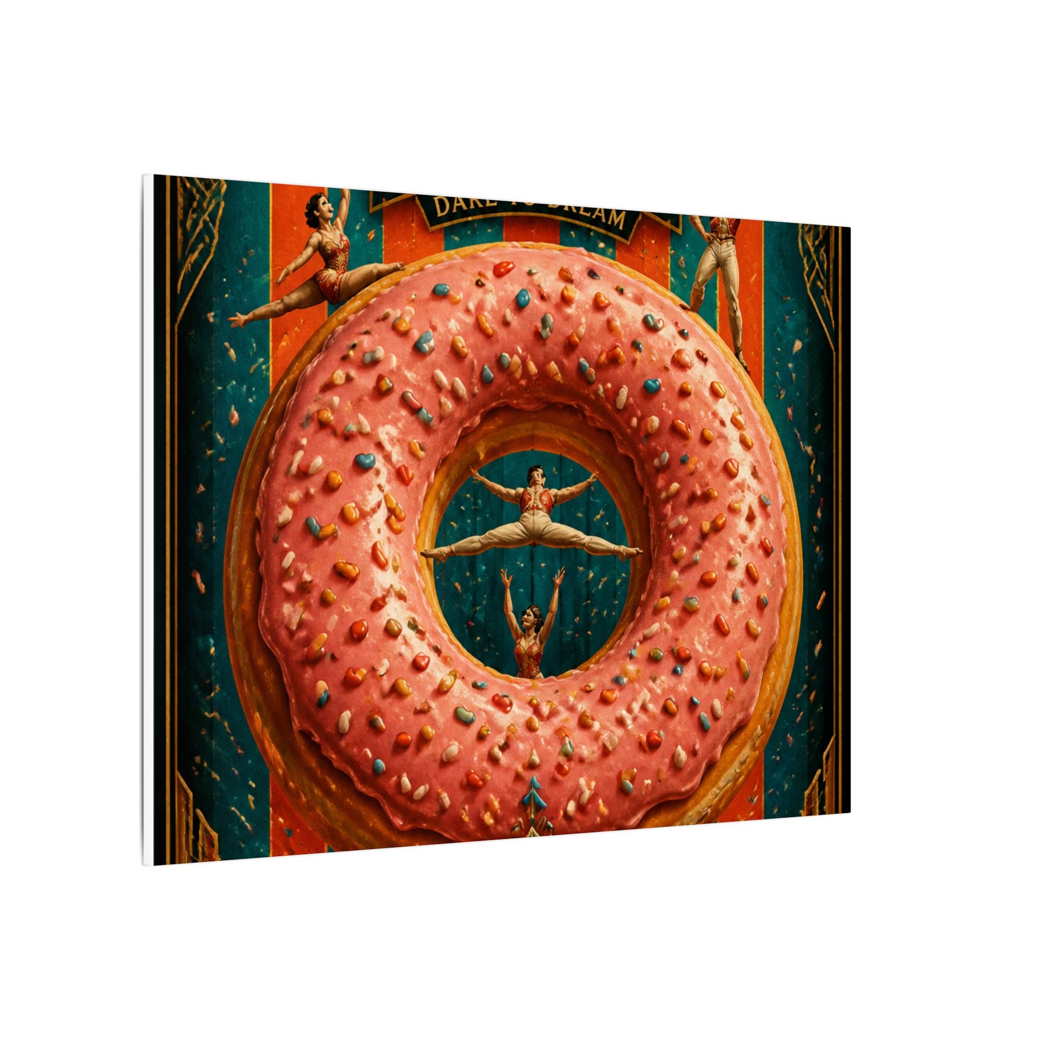 Donut Circus Ring Wall Art Canvas 24×36 Art Deco Bar Area Decor Maximalist Print