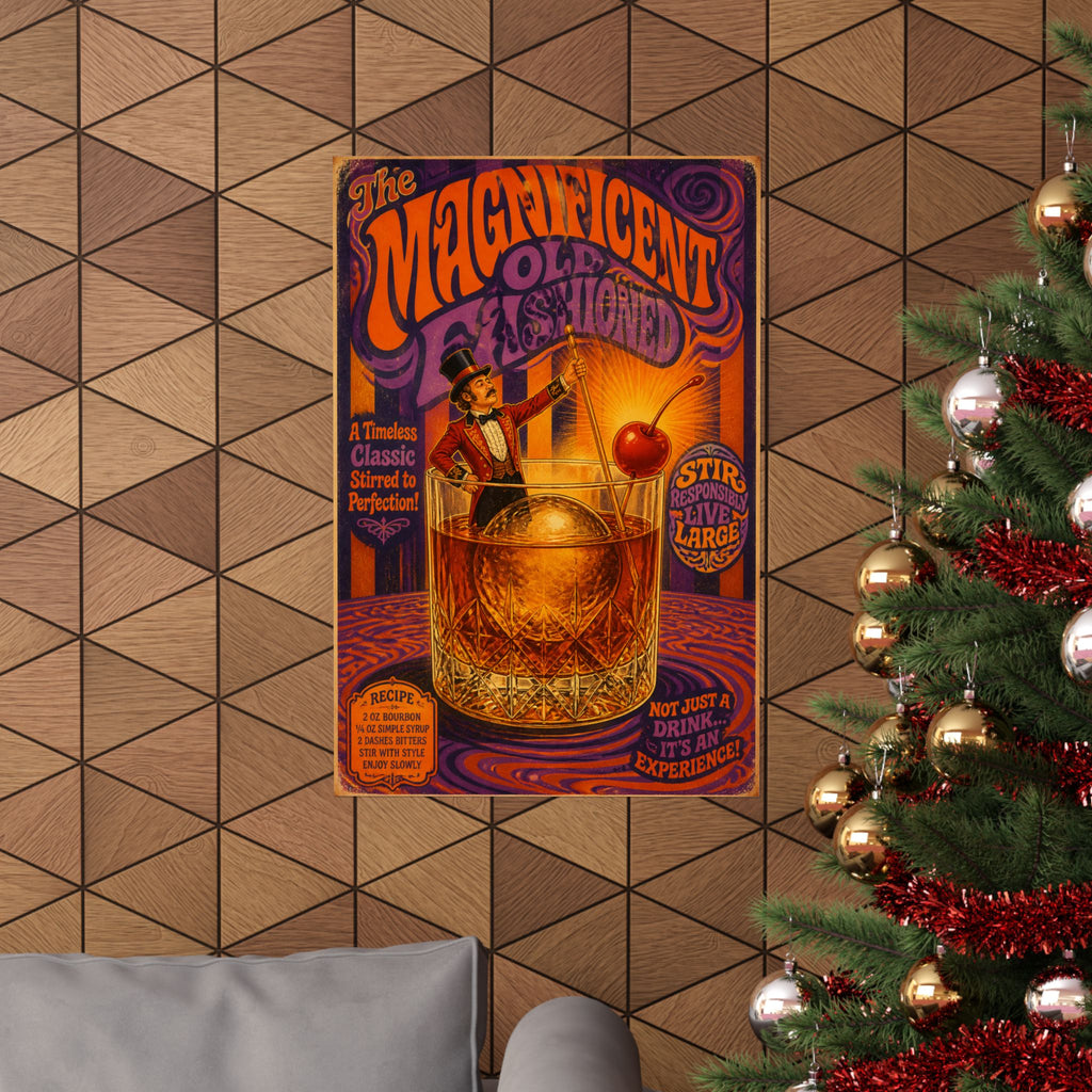 Old Fashioned Ringmaster Wall Art Poster 18×24 Psychedelic Cafe Decor Maximalist Print