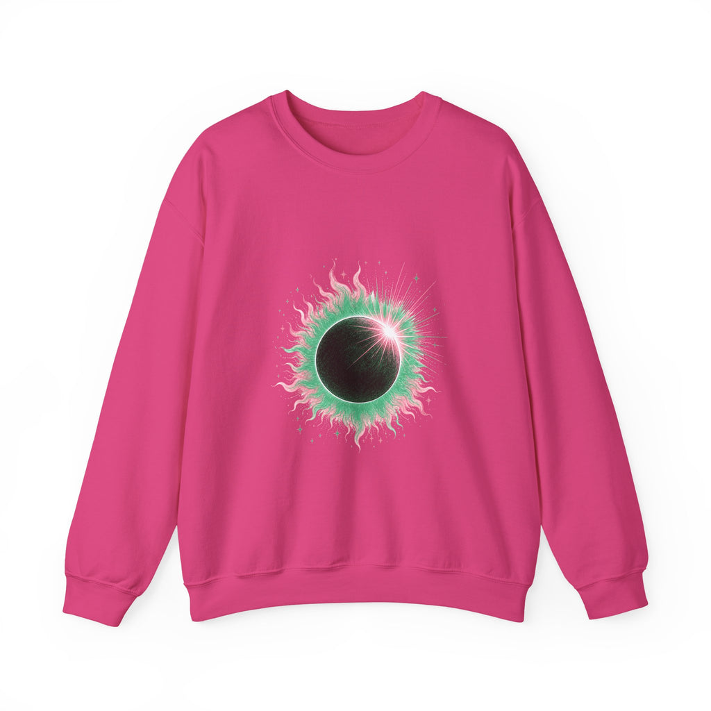 Matching Couple Sweatshirt - Solar & Lunar Eclipse Matching Couple Crewneck Sweatshirt Hand-Drawn Art His Hers Best Friend Gift - Design A