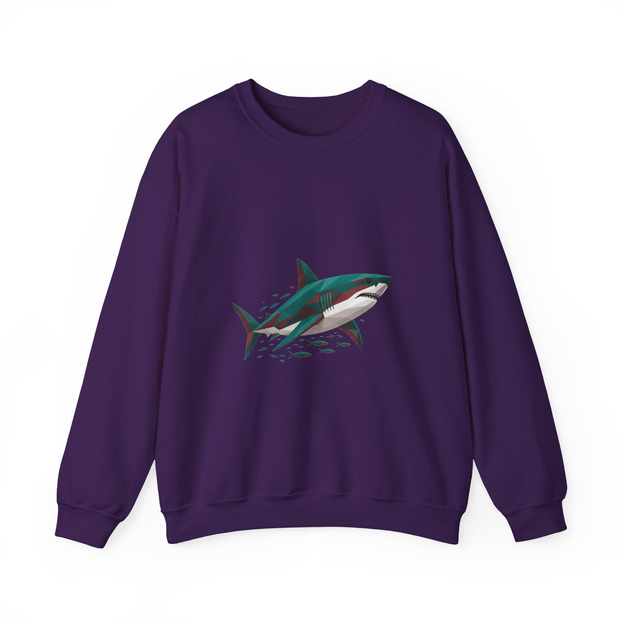 Matching Couple Sweatshirt - Shark & Dolphin Matching Couple Comfort Colors Crew Geometric Art His Hers Love Gift - Design A