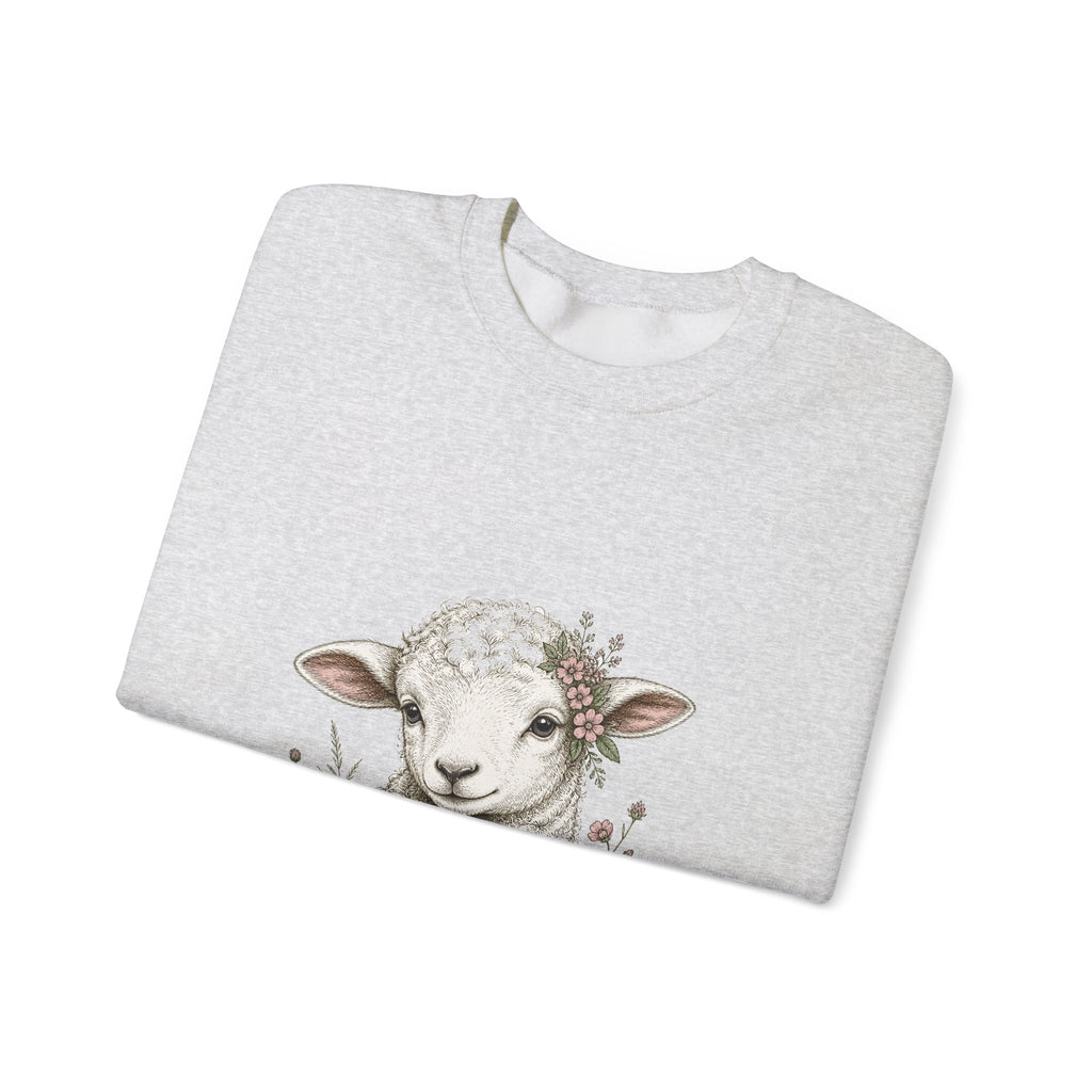 Matching Couple Sweatshirt - Lion & Lamb Matching Couple Premium Fleece Sweatshirt Hand-Drawn Art His Hers Anniversary Gift - Design B