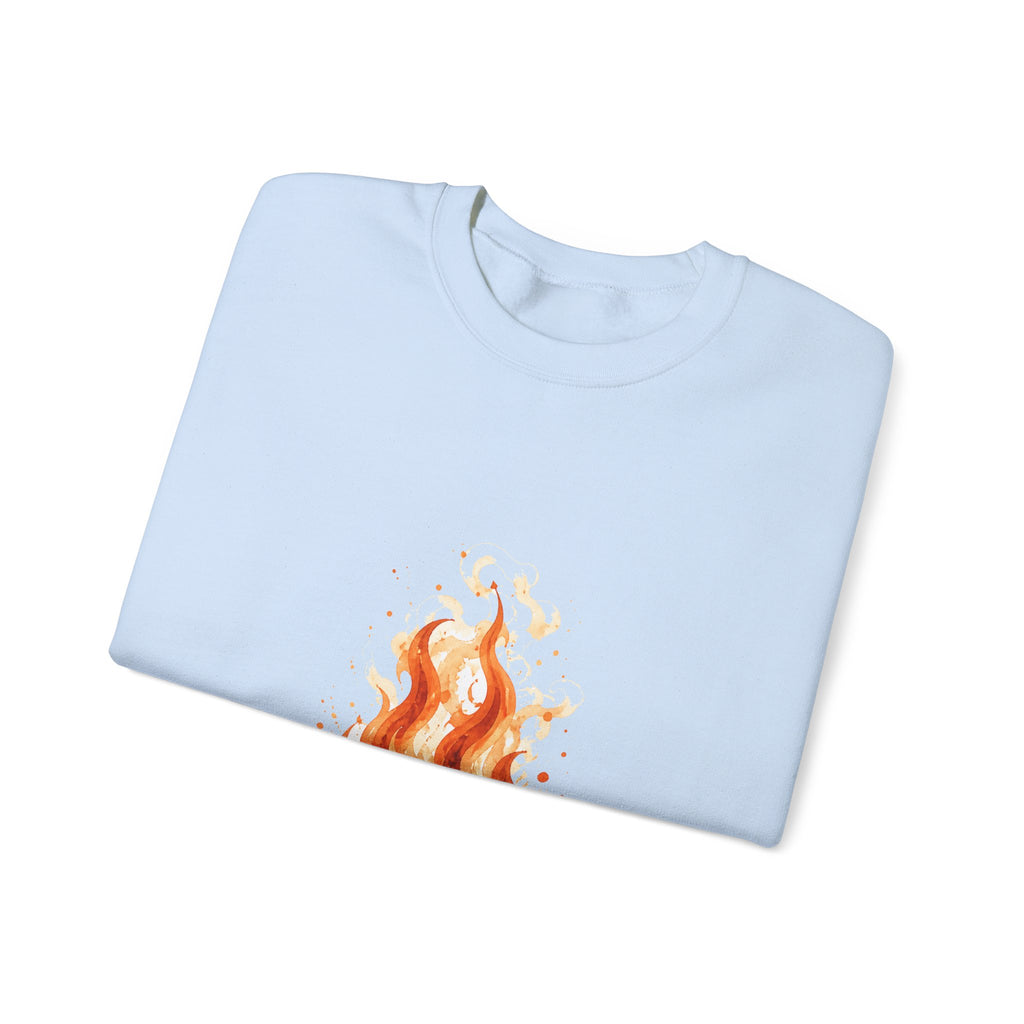 Matching Couple Sweatshirt - Wildfire & Waterfall Matching Couple Comfort Colors Crew Watercolor Art His Hers Birthday Gift - Design A