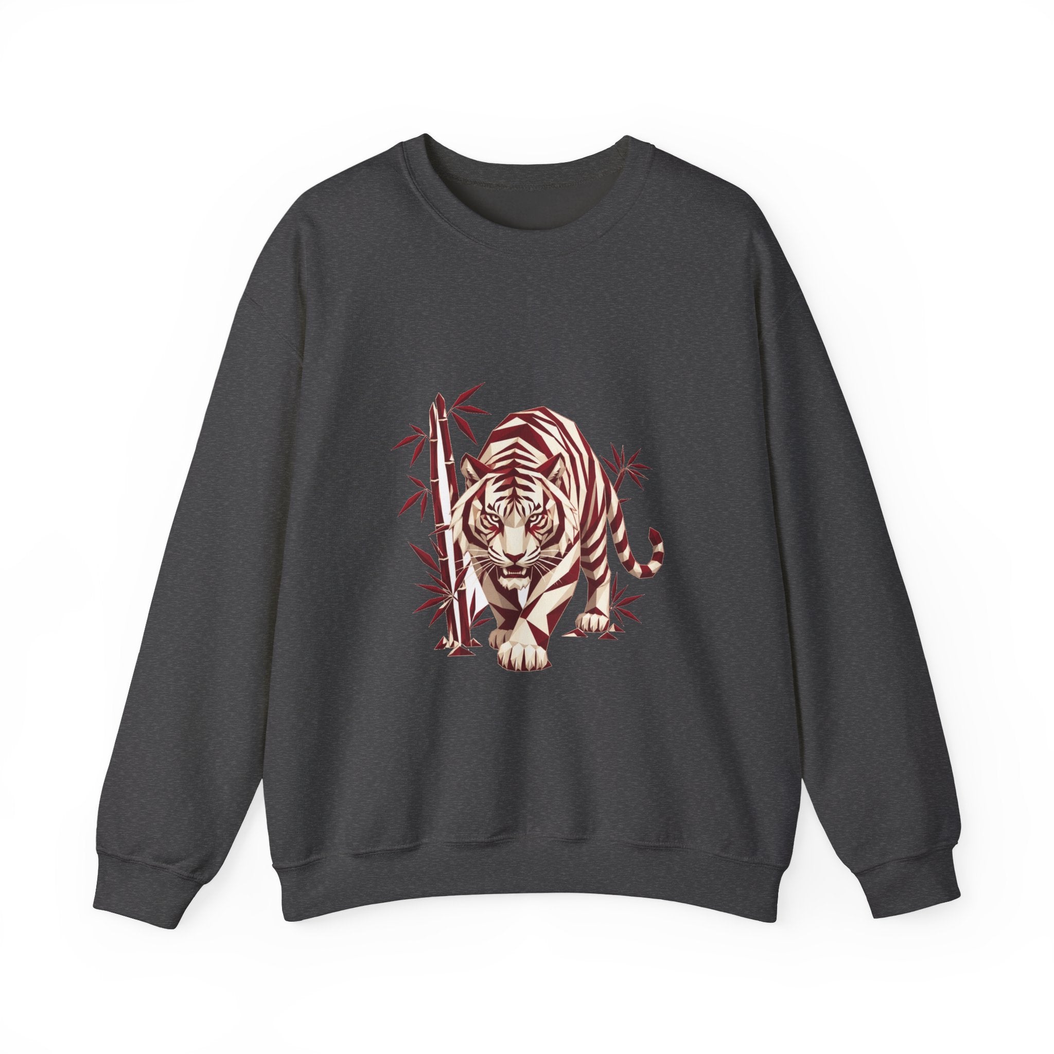 Matching Couple Sweatshirt - Tiger & Crane Matching Couple Crewneck Sweatshirt Geometric Art His Hers Couple Gift - Design A