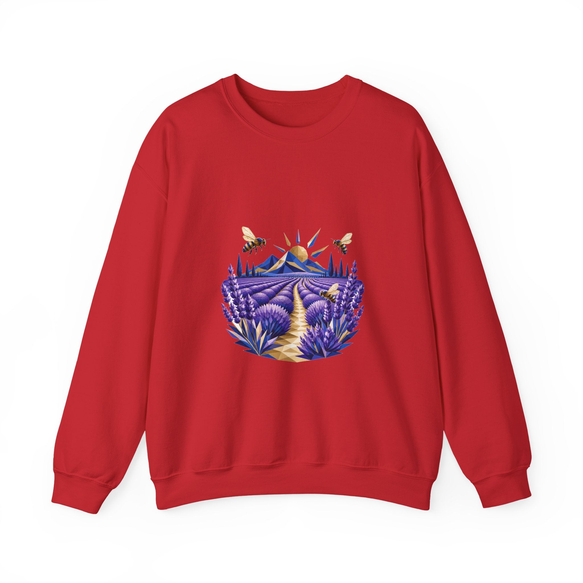 Matching Couple Sweatshirt - Lavender Fields & Canyon Matching Couple Comfort Colors Crew Geometric Art His Hers Love Gift - Design A