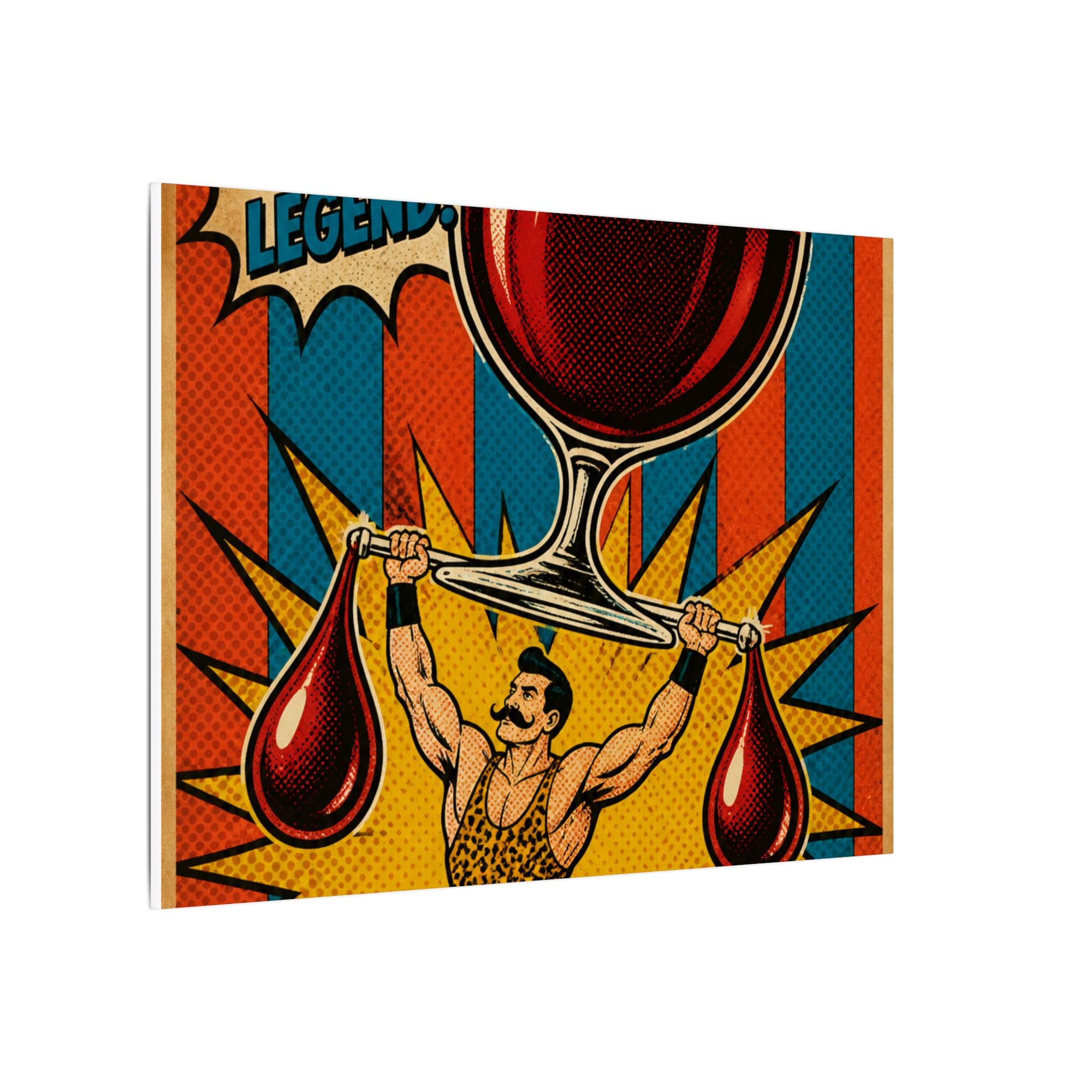 Wine Glass Strongman Wall Art Canvas 16×20 Pop Art Living Room Decor Maximalist Print