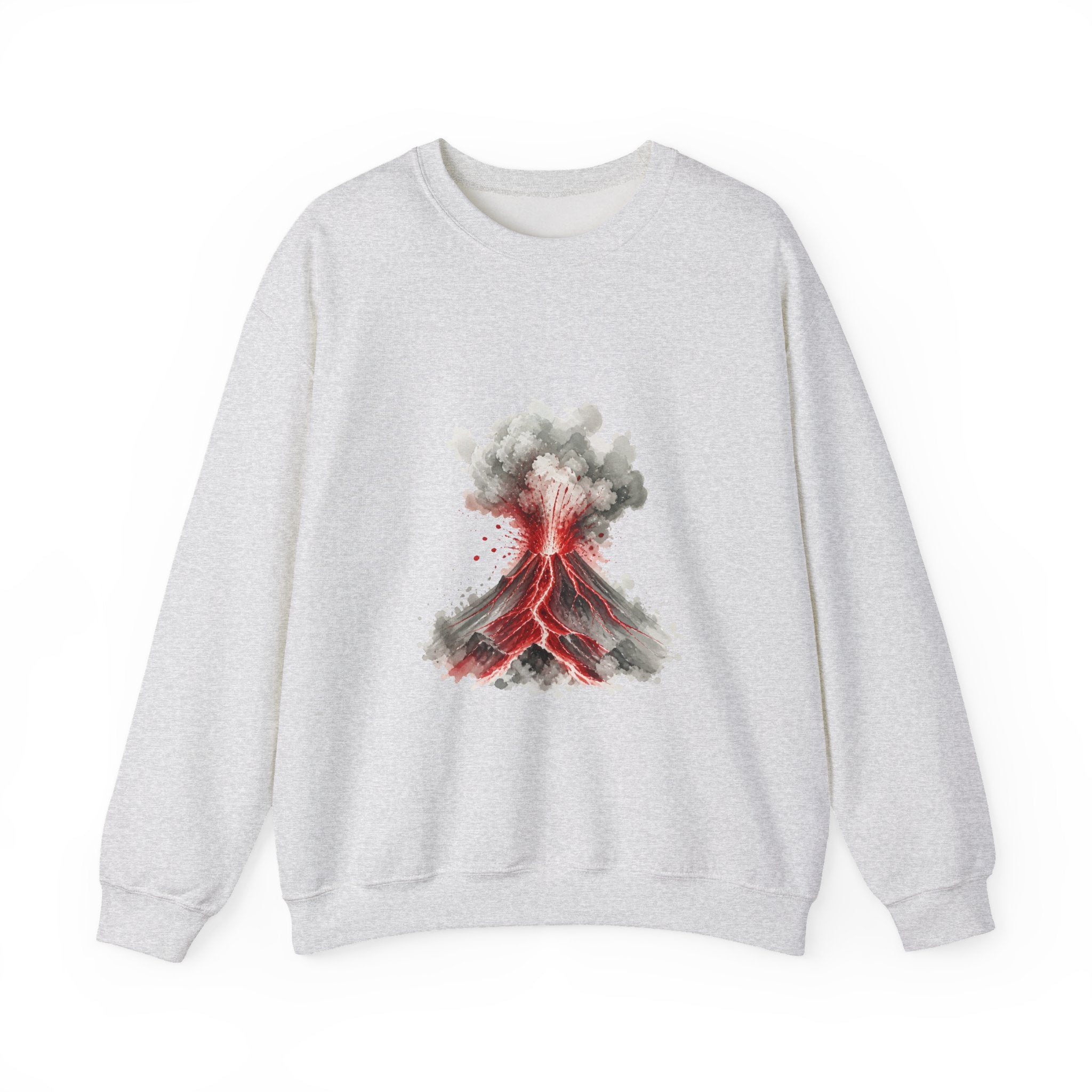 Matching Couple Sweatshirt - Volcano & Glacier Matching Couple Premium Fleece Sweatshirt Watercolor Art His Hers Birthday Gift - Design A