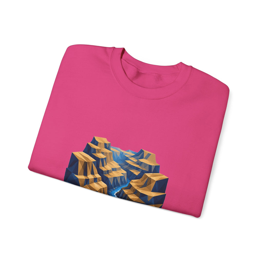 Matching Couple Sweatshirt - Lavender Fields & Canyon Matching Couple Comfort Colors Crew Geometric Art His Hers Love Gift - Design B