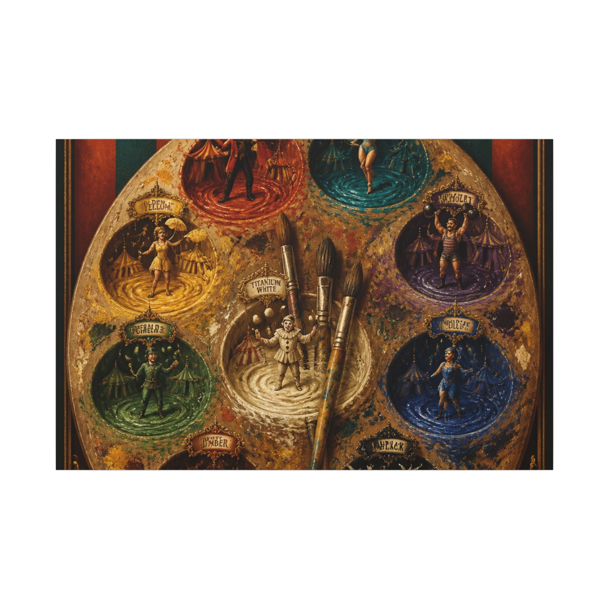 Paint Palette Stage Wall Art Canvas 24×36 Baroque Studio Decor Maximalist Print