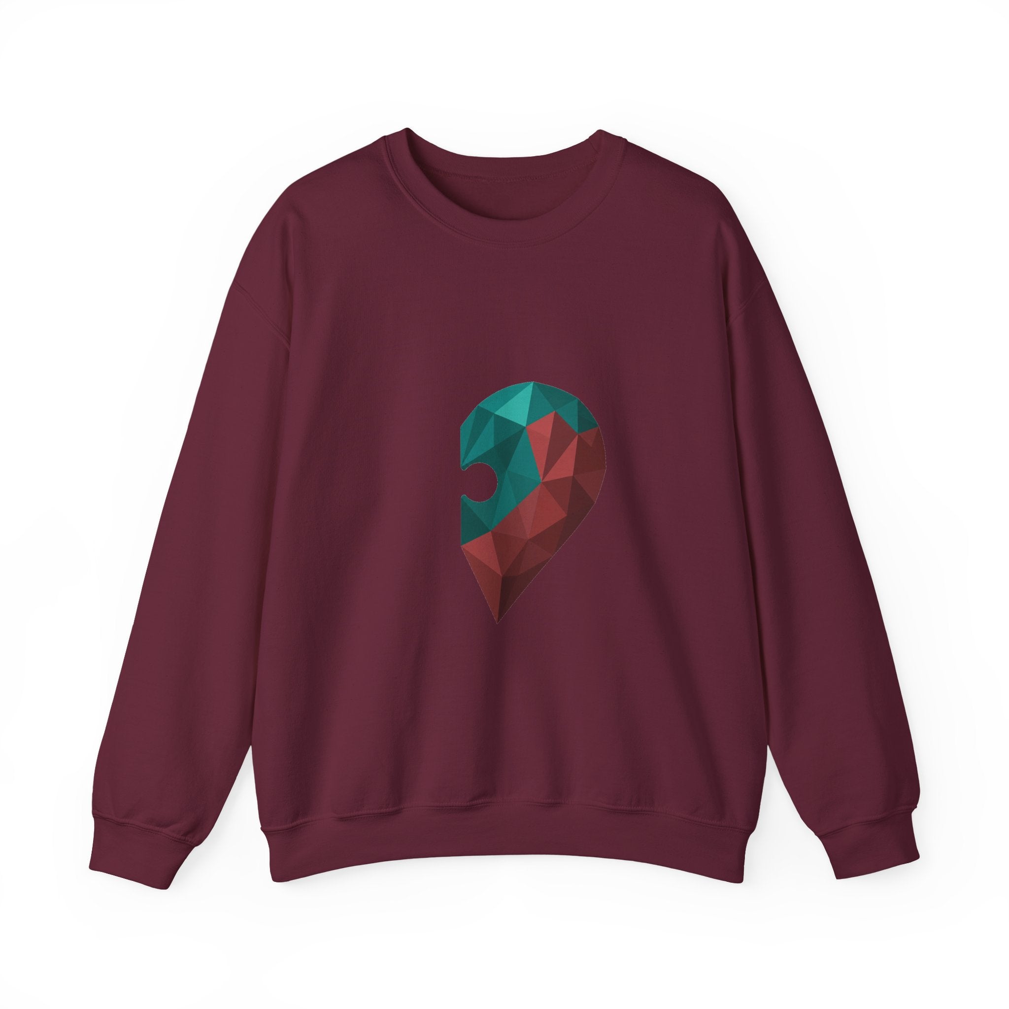 Matching Couple Sweatshirt - Puzzle Pieces Matching Couple Premium Fleece Sweatshirt Geometric Art His Hers Love Gift - Design B