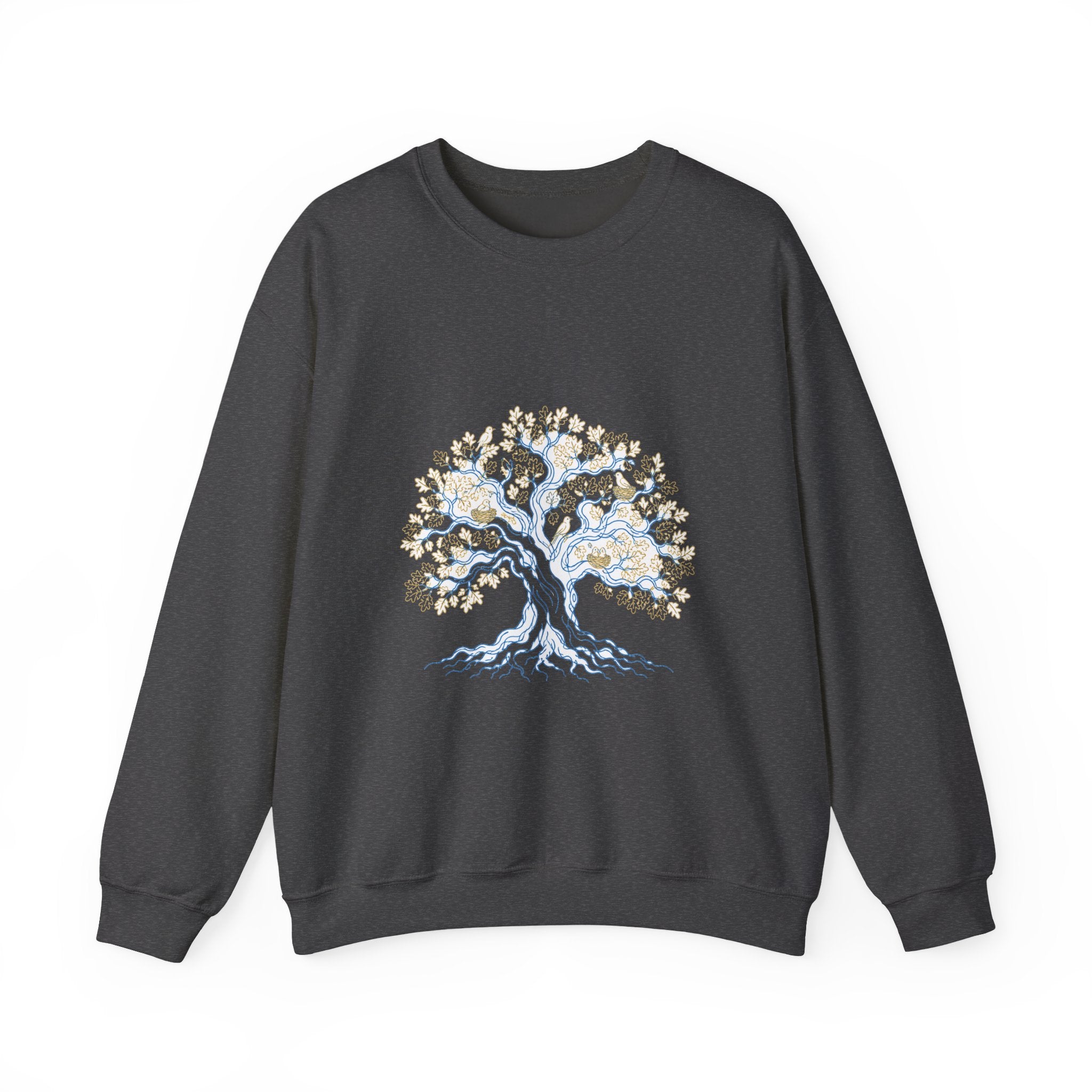Matching Couple Sweatshirt - Ancient Oak & Deep Roots Matching Couple Crewneck Sweatshirt Minimalist Art His Hers Valentine Gift - Design A