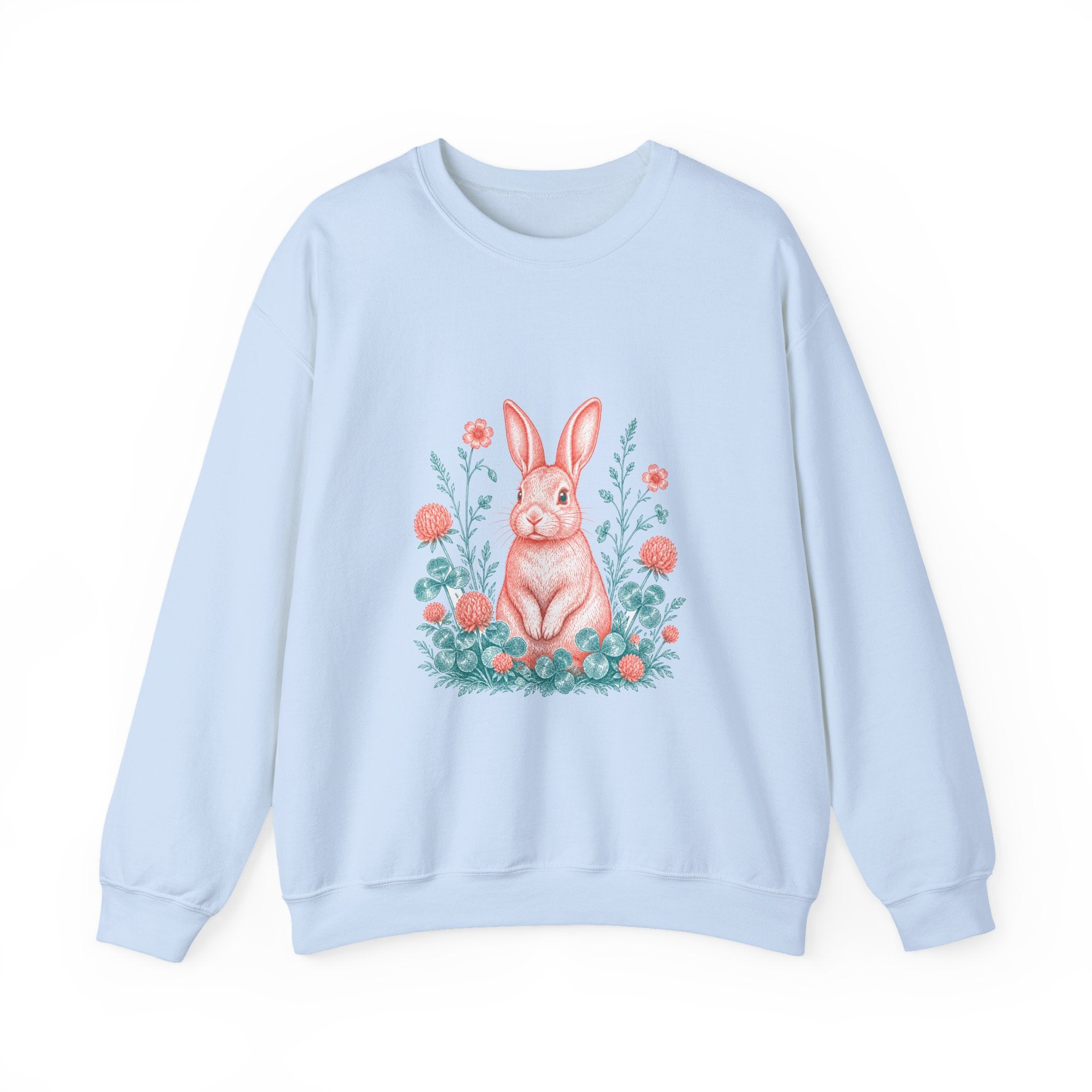 Matching Couple Sweatshirt - Fox & Rabbit Matching Couple Premium Fleece Sweatshirt Vintage Art His Hers Honeymoon Gift - Design B