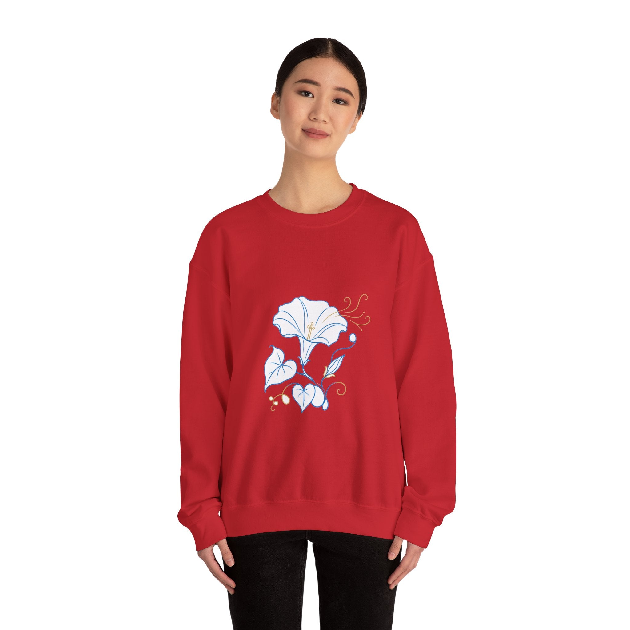 Matching Couple Sweatshirt - Sunflower & Moonflower Matching Couple Crewneck Sweatshirt Minimalist Art His Hers Valentine Gift - Design B