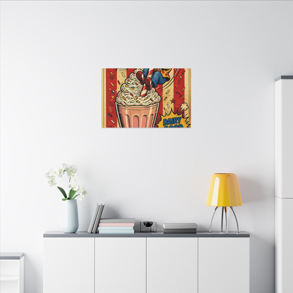 Milkshake Slide Clown Wall Art Canvas 24×36 Pop Art Restaurant Decor Maximalist Print