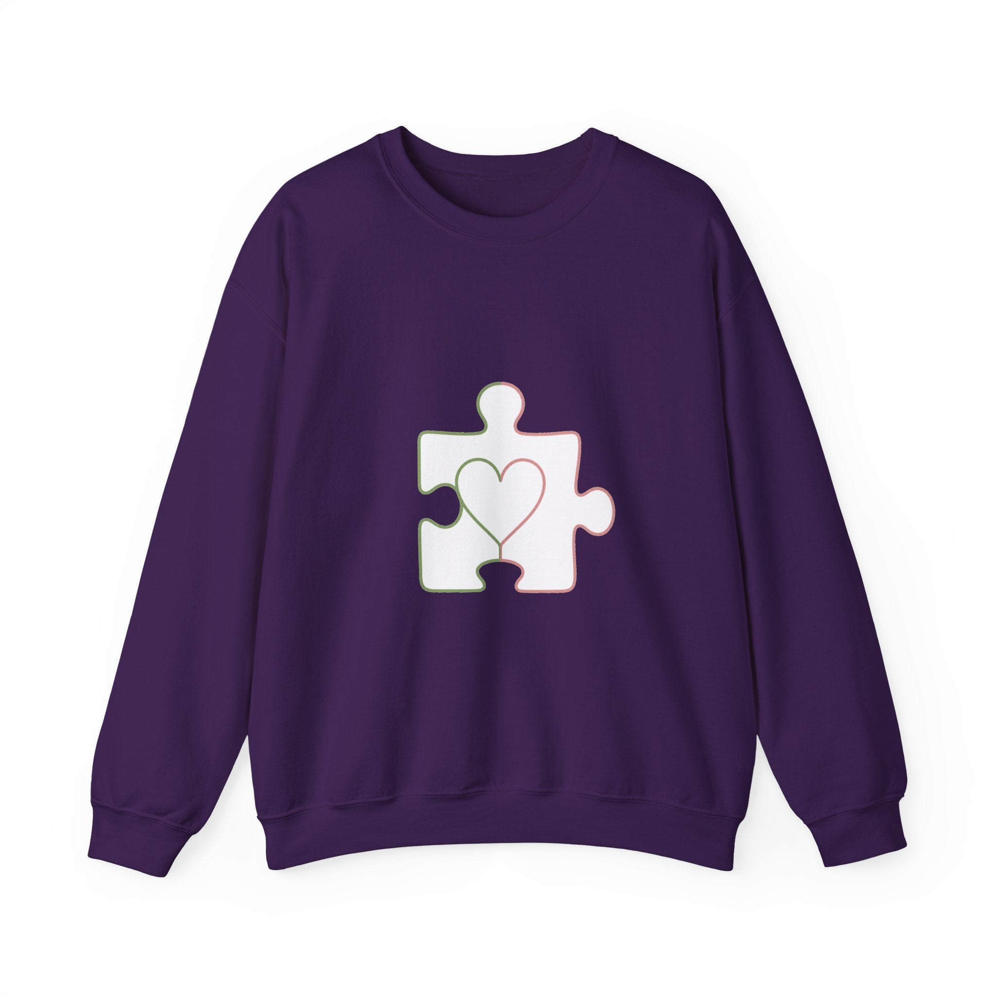 Matching Couple Sweatshirt - Puzzle Pieces Matching Couple Crewneck Sweatshirt Minimalist Art His Hers Valentine Gift - Design B