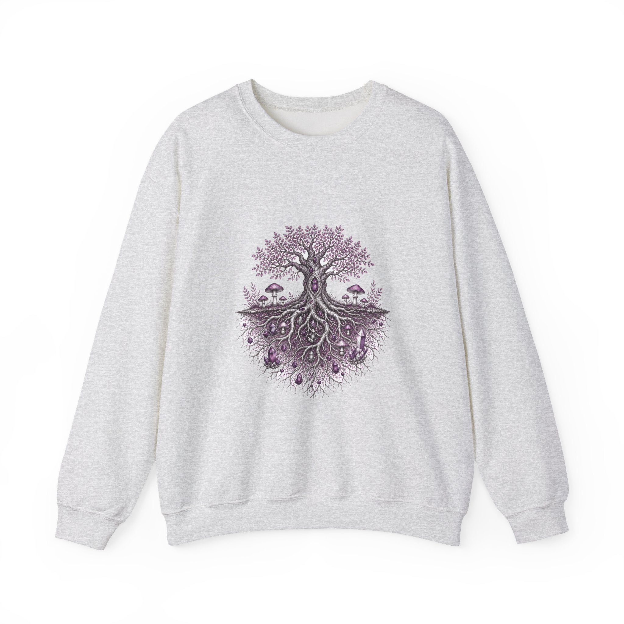 Matching Couple Sweatshirt - Ancient Oak & Deep Roots Matching Couple Premium Fleece Sweatshirt Hand-Drawn Art His Hers Anniversary Gift - Design B