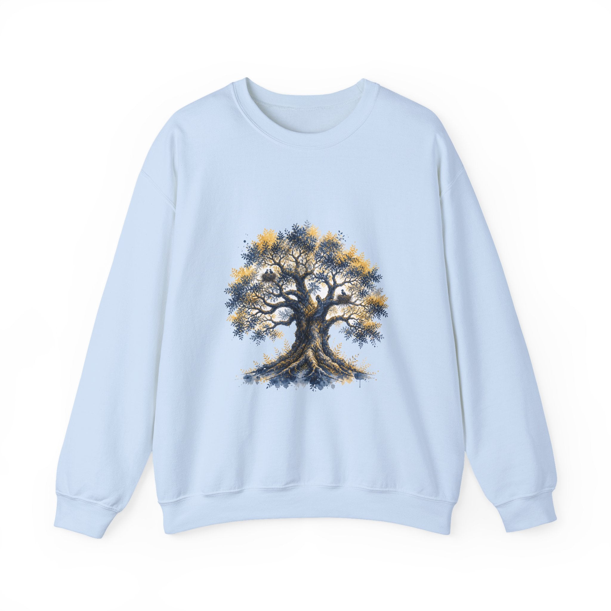 Matching Couple Sweatshirt - Ancient Oak & Deep Roots Matching Couple Premium Fleece Sweatshirt Watercolor Art His Hers Birthday Gift - Design A
