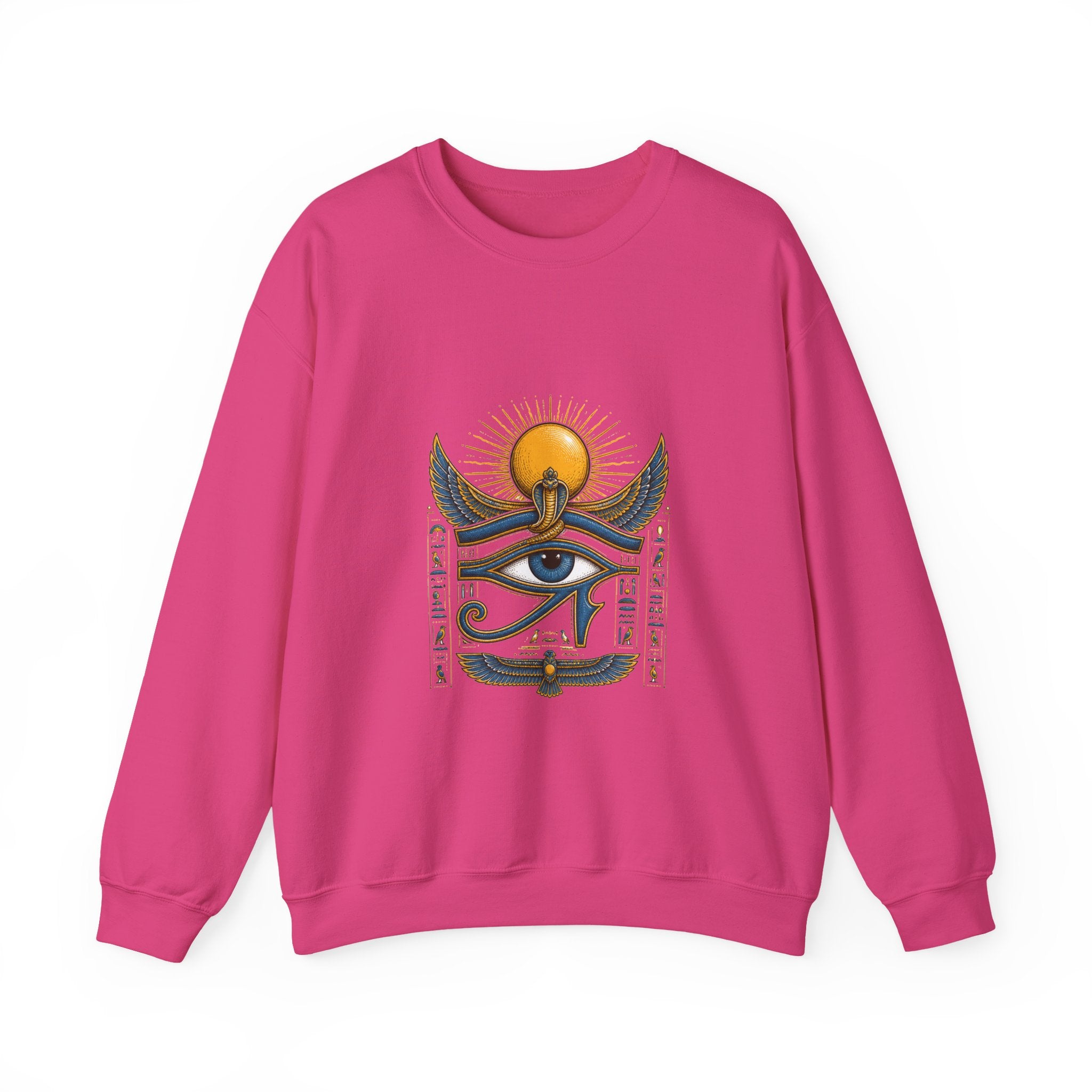 Matching Couple Sweatshirt - Eye of Ra & Horus Matching Couple Premium Fleece Sweatshirt Hand-Drawn Art His Hers Anniversary Gift - Design A