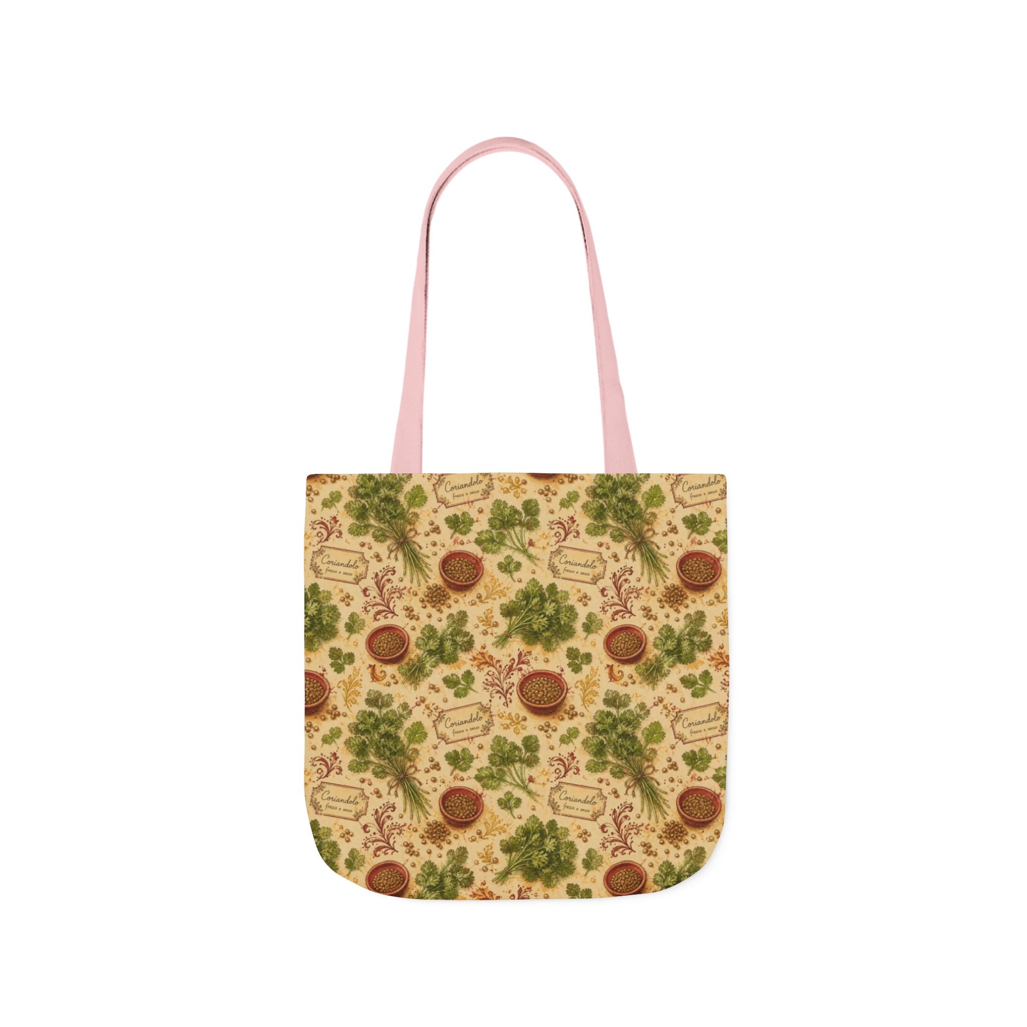Coriander & Seeds Canvas Tote Bag Mediterranean Kitchen Watercolor Design Italian Cottagecore Gift