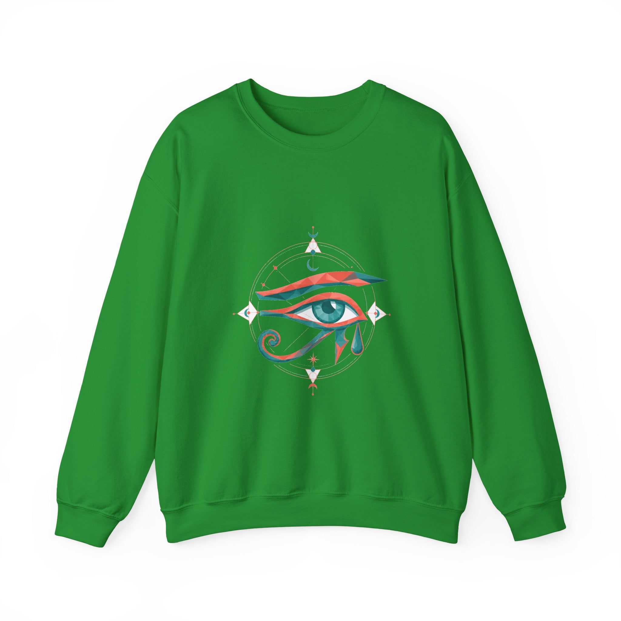 Matching Couple Sweatshirt - Eye of Ra & Horus Matching Couple Comfort Colors Crew Geometric Art His Hers Love Gift - Design B