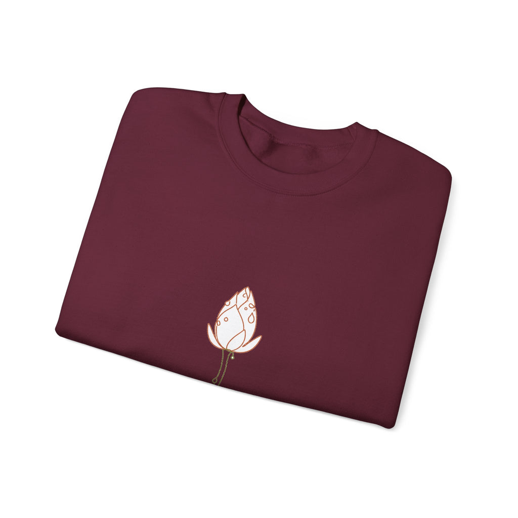 Matching Couple Sweatshirt - Open & Closed Lotus Matching Couple Comfort Colors Crew Minimalist Art His Hers Christmas Gift - Design B