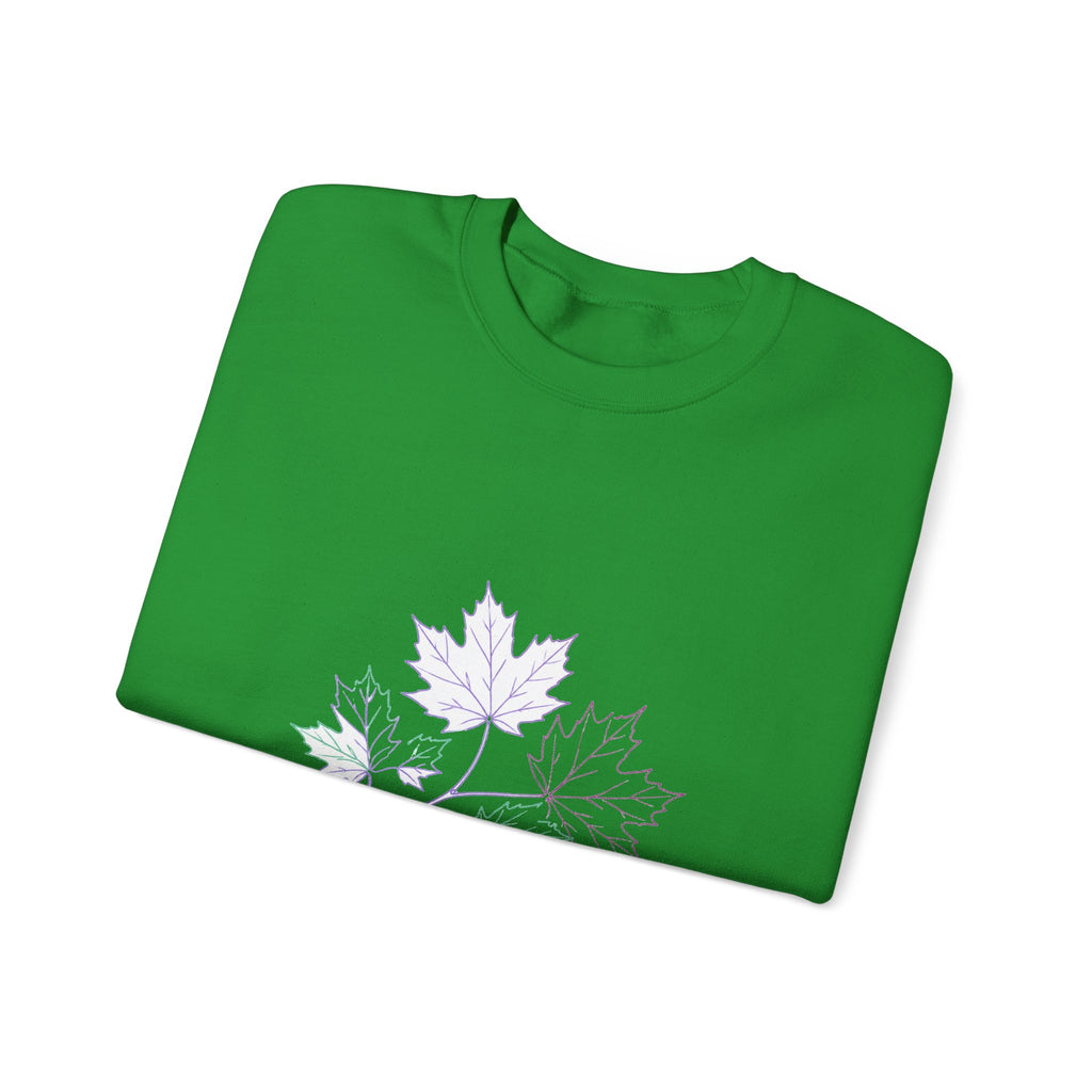Matching Couple Sweatshirt - Cherry Blossom & Maple Leaf Matching Couple Crewneck Sweatshirt Minimalist Art His Hers Valentine Gift - Design B