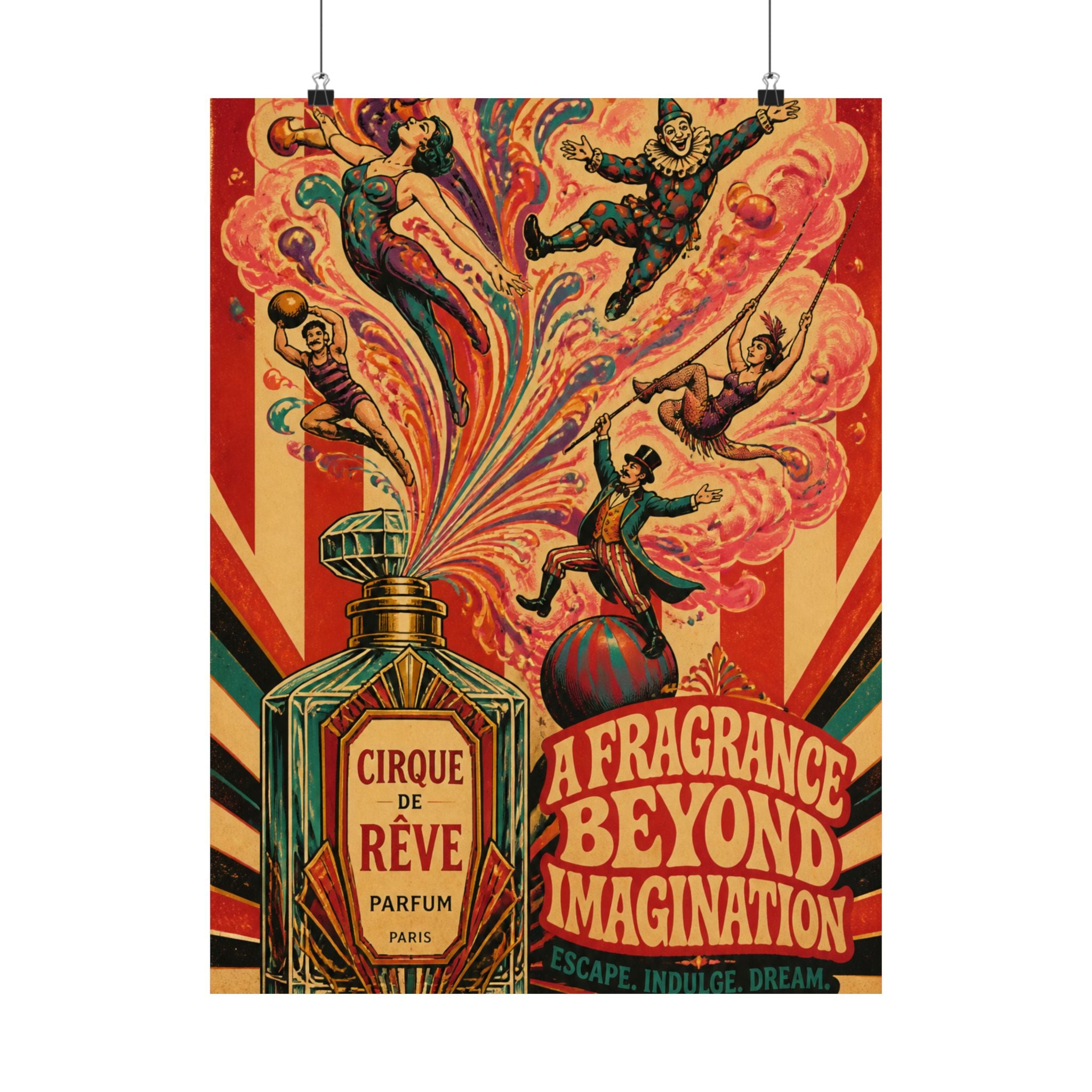 Perfume Bottle Fountain Wall Art Poster 24×36 Psychedelic Dining Room Decor Maximalist Print
