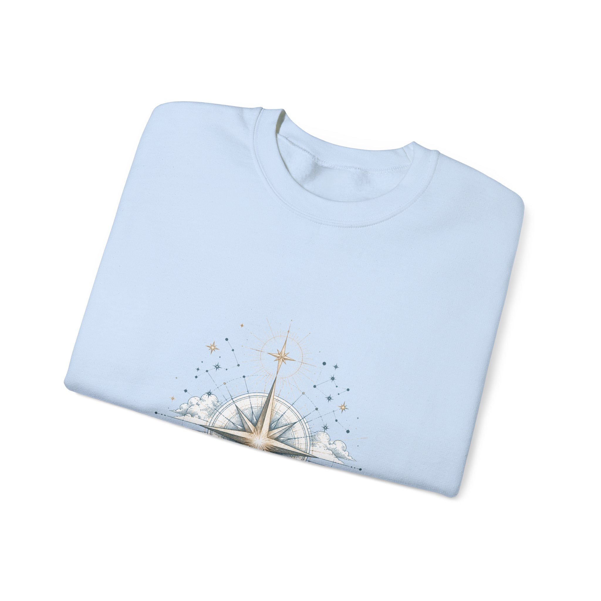 Matching Couple Sweatshirt - Shooting Star & North Star Matching Couple Crewneck Sweatshirt Hand-Drawn Art His Hers Best Friend Gift - Design B