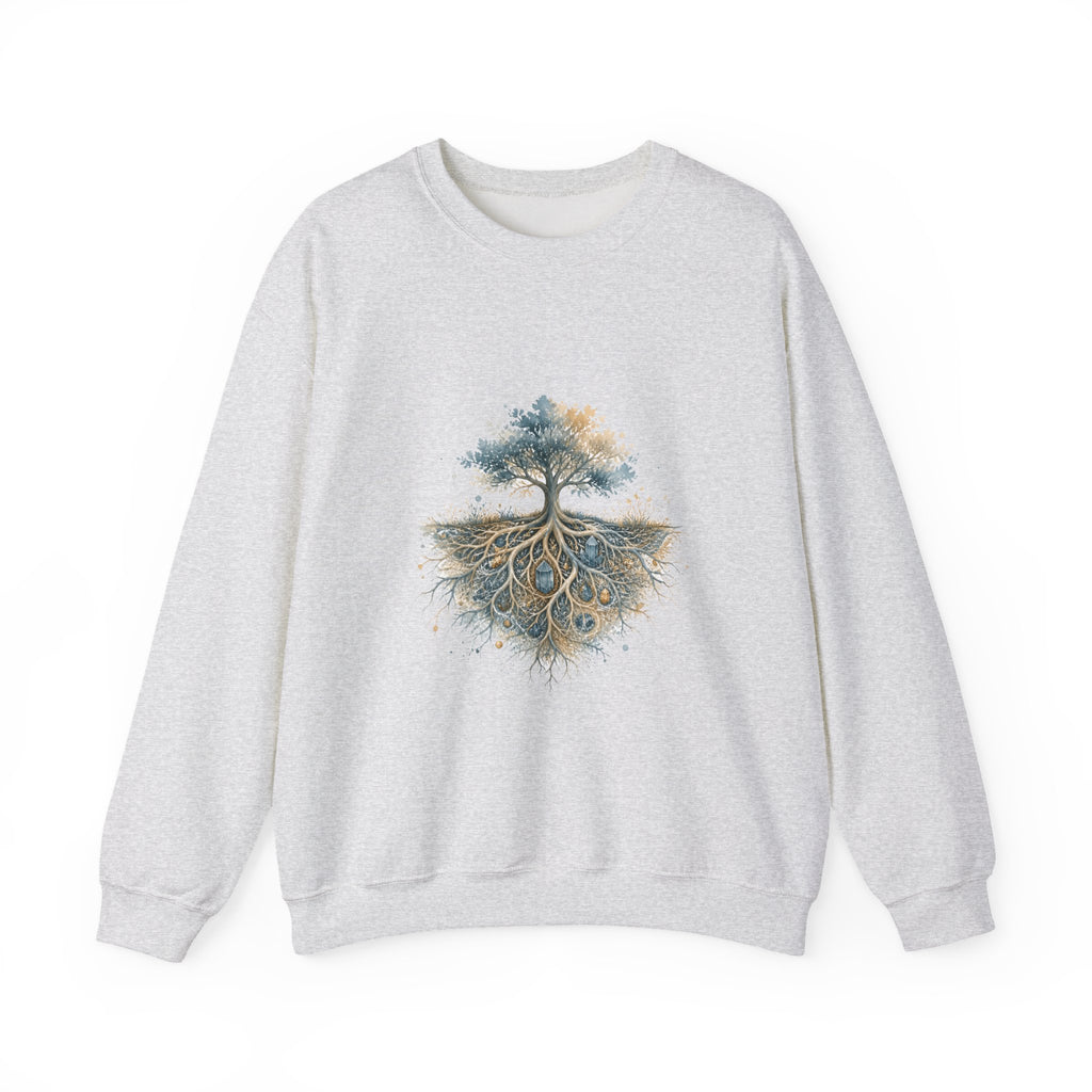 Matching Couple Sweatshirt - Ancient Oak & Deep Roots Matching Couple Comfort Colors Crew Watercolor Art His Hers Birthday Gift - Design B