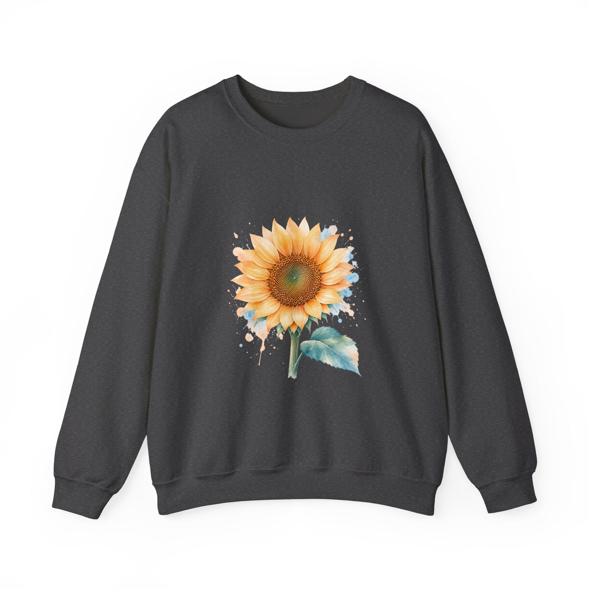 Matching Couple Sweatshirt - Sunflower & Moonflower Matching Couple Crewneck Sweatshirt Watercolor Art His Hers Engagement Gift - Design A