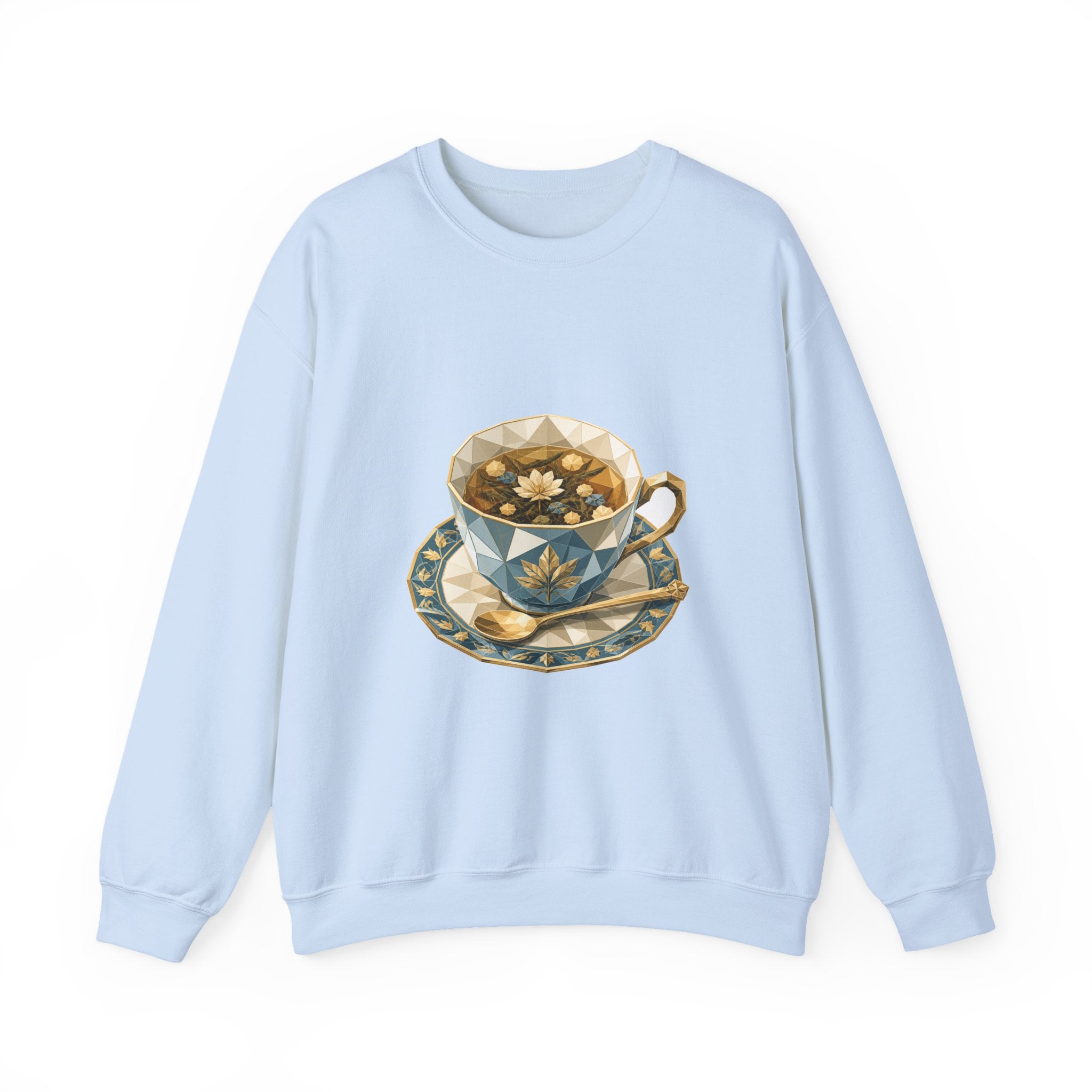 Matching Couple Sweatshirt - Coffee & Tea Matching Couple Premium Fleece Sweatshirt Geometric Art His Hers Love Gift - Design B