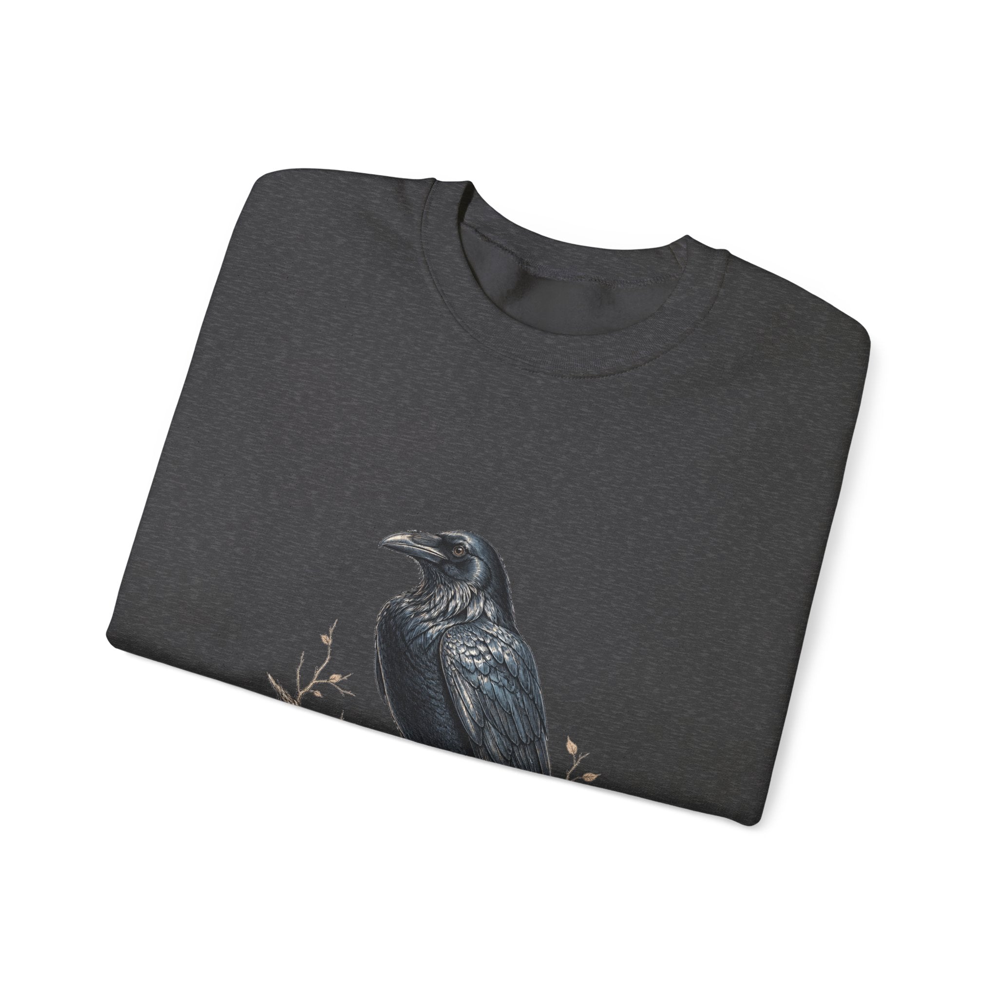 Matching Couple Sweatshirt - Raven & Swan Matching Couple Premium Fleece Sweatshirt Hand-Drawn Art His Hers Anniversary Gift - Design A
