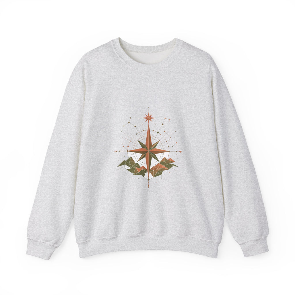 Matching Couple Sweatshirt - Shooting Star & North Star Matching Couple Comfort Colors Crew Geometric Art His Hers Love Gift - Design B