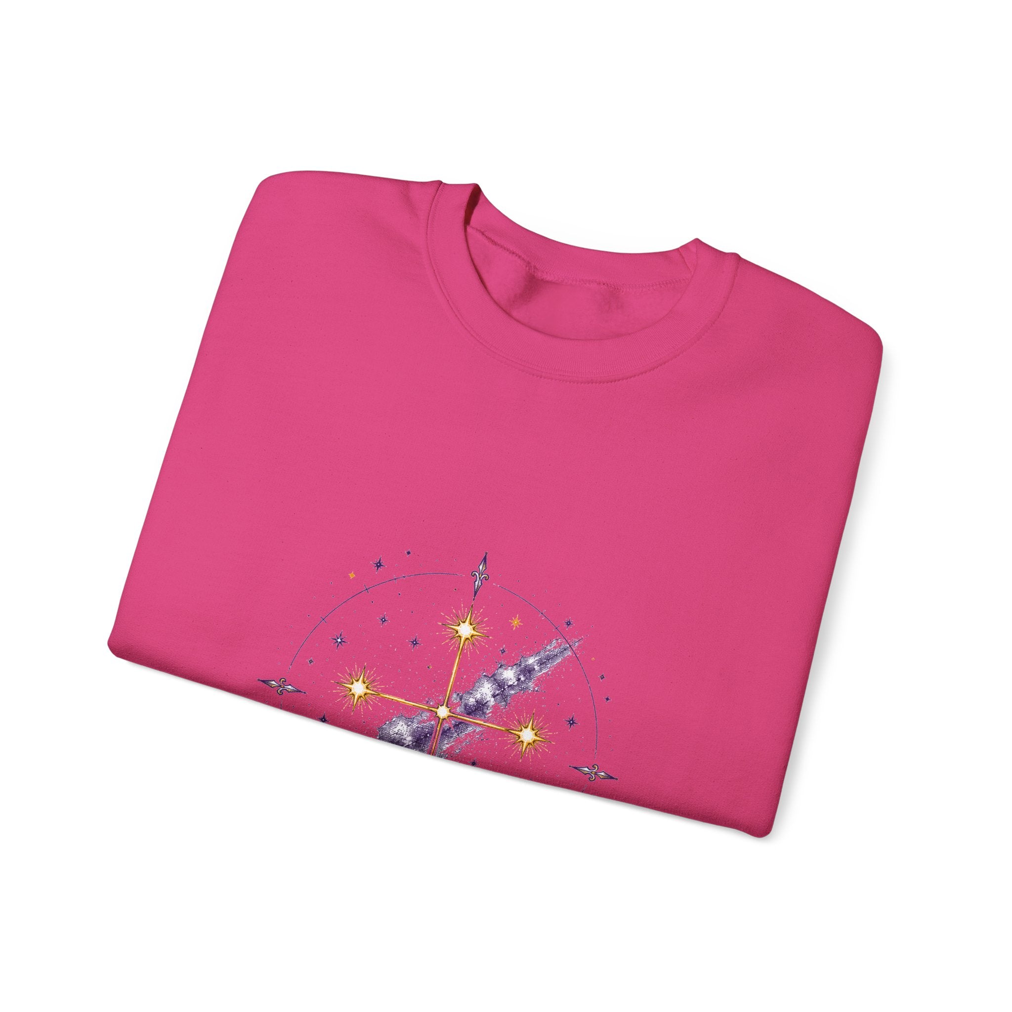Matching Couple Sweatshirt - Aurora & Southern Cross Matching Couple Premium Fleece Sweatshirt Hand-Drawn Art His Hers Anniversary Gift - Design B