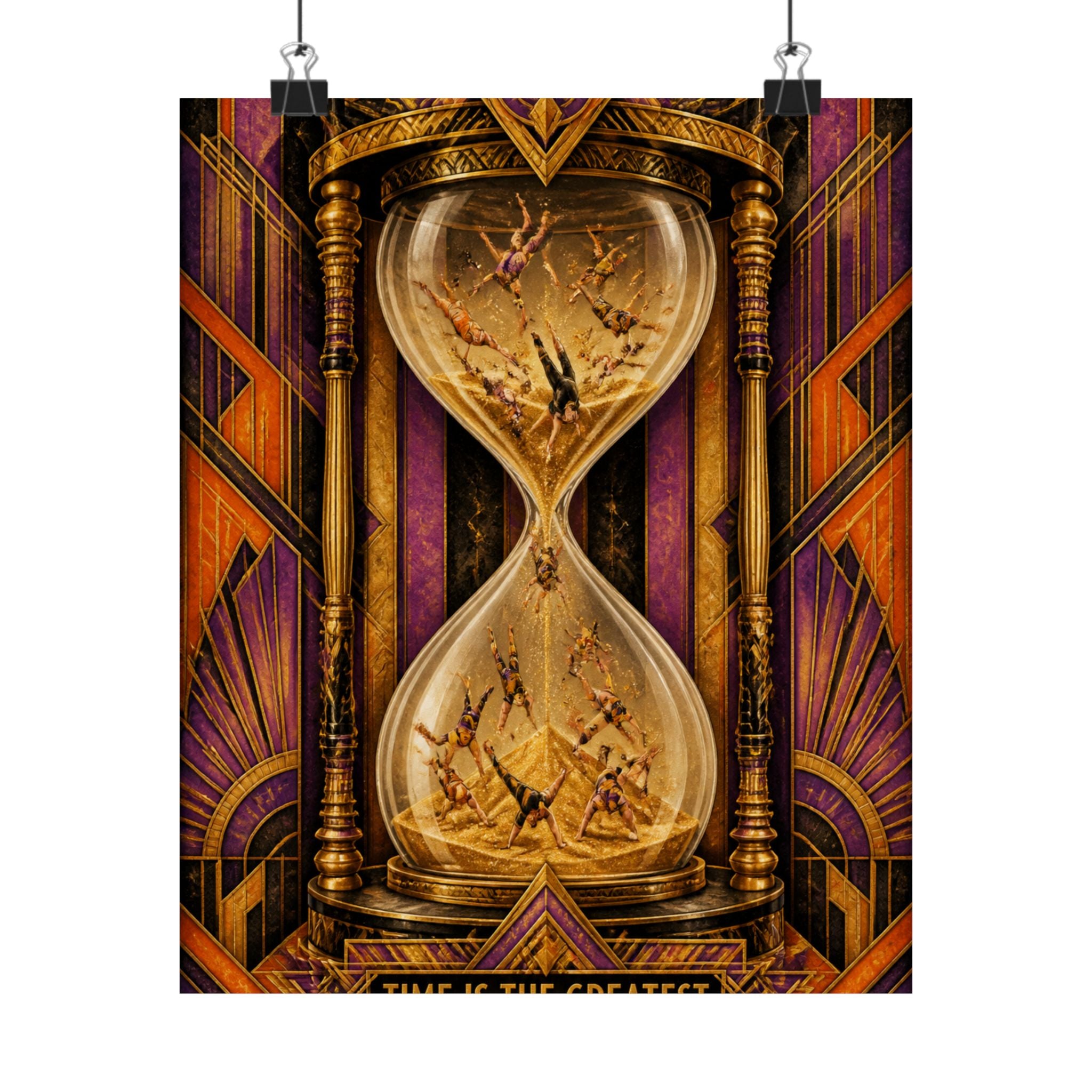 Hourglass Acrobats Wall Art Poster 18×24 Art Deco Entryway Decor Maximalist Print