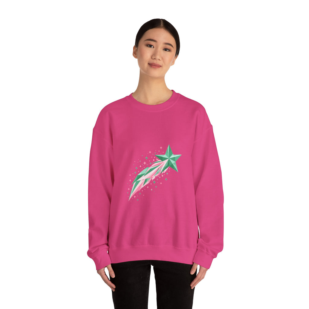 Matching Couple Sweatshirt - Shooting Star & North Star Matching Couple Premium Fleece Sweatshirt Geometric Art His Hers Love Gift - Design A