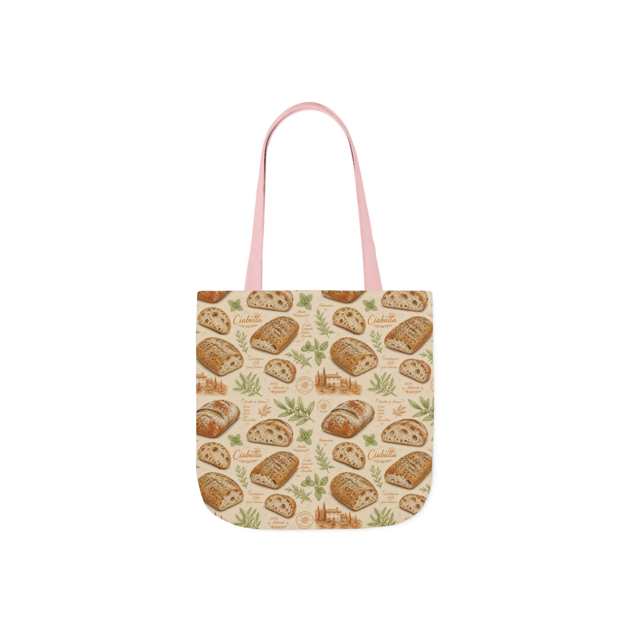 Ciabatta Rolls Canvas Tote Bag Mediterranean Kitchen Botanical Design Italian Cottagecore Gift