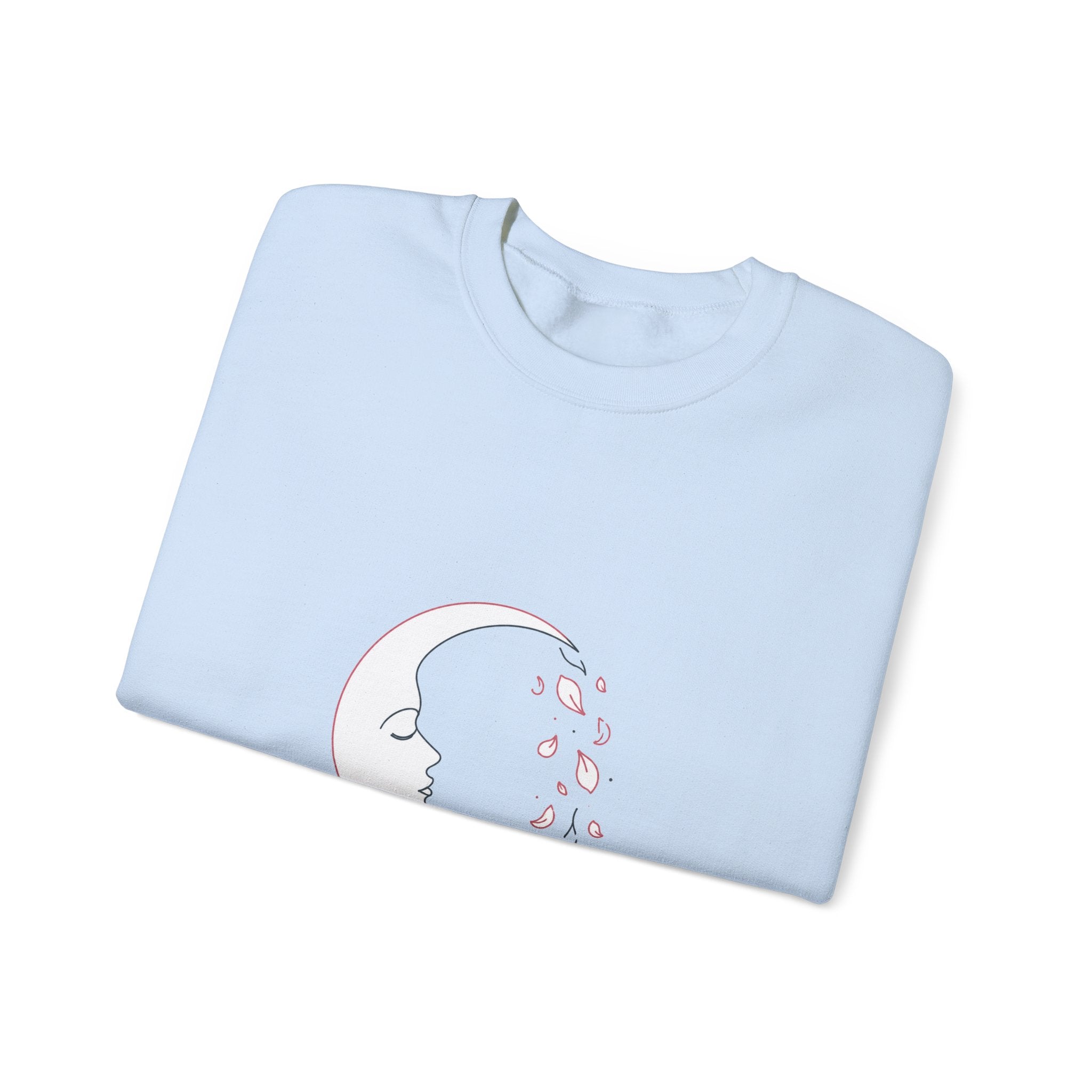 Matching Couple Sweatshirt - Waxing & Waning Moon Matching Couple Comfort Colors Crew Minimalist Art His Hers Christmas Gift - Design B