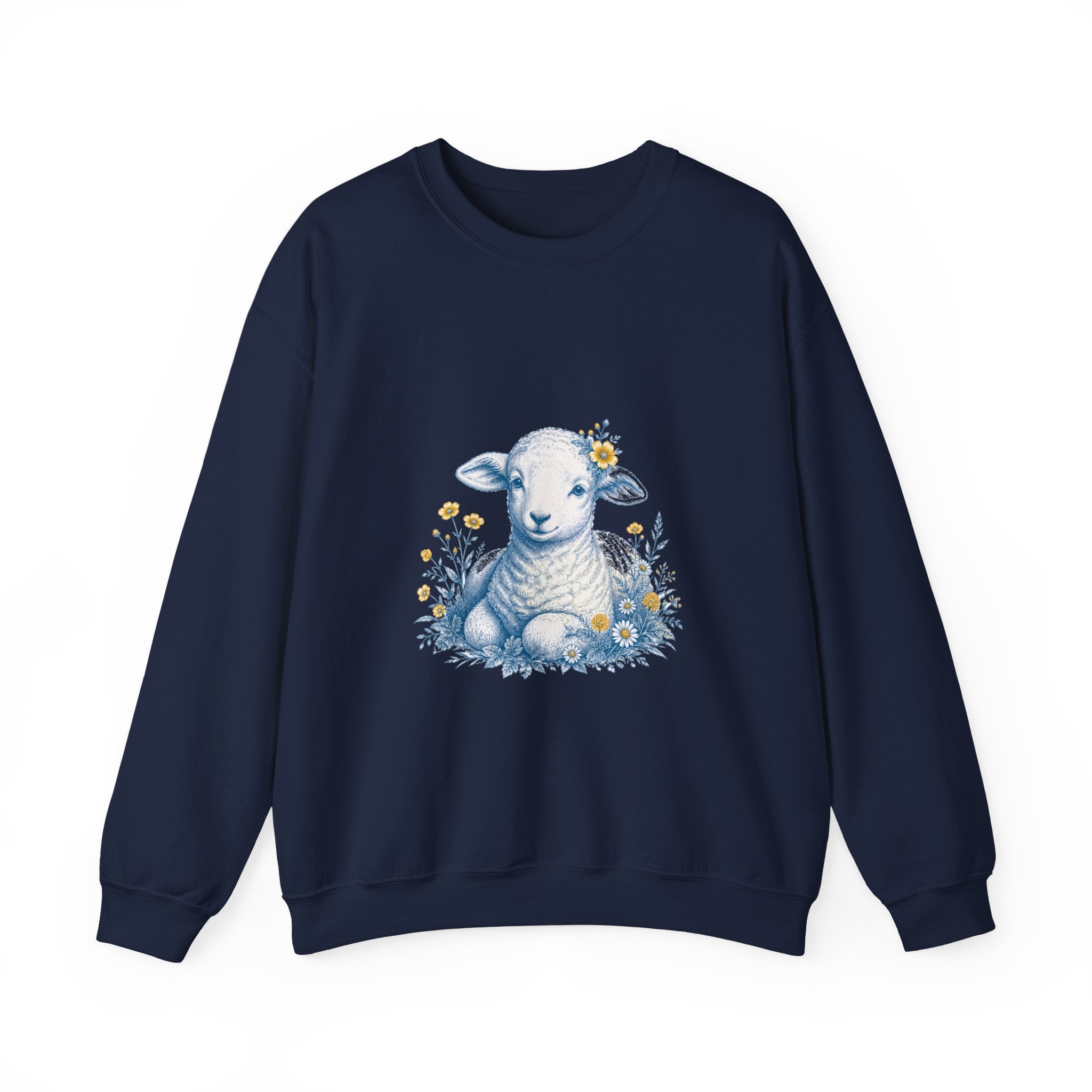 Matching Couple Sweatshirt - Lion & Lamb Matching Couple Comfort Colors Crew Vintage Art His Hers Honeymoon Gift - Design B