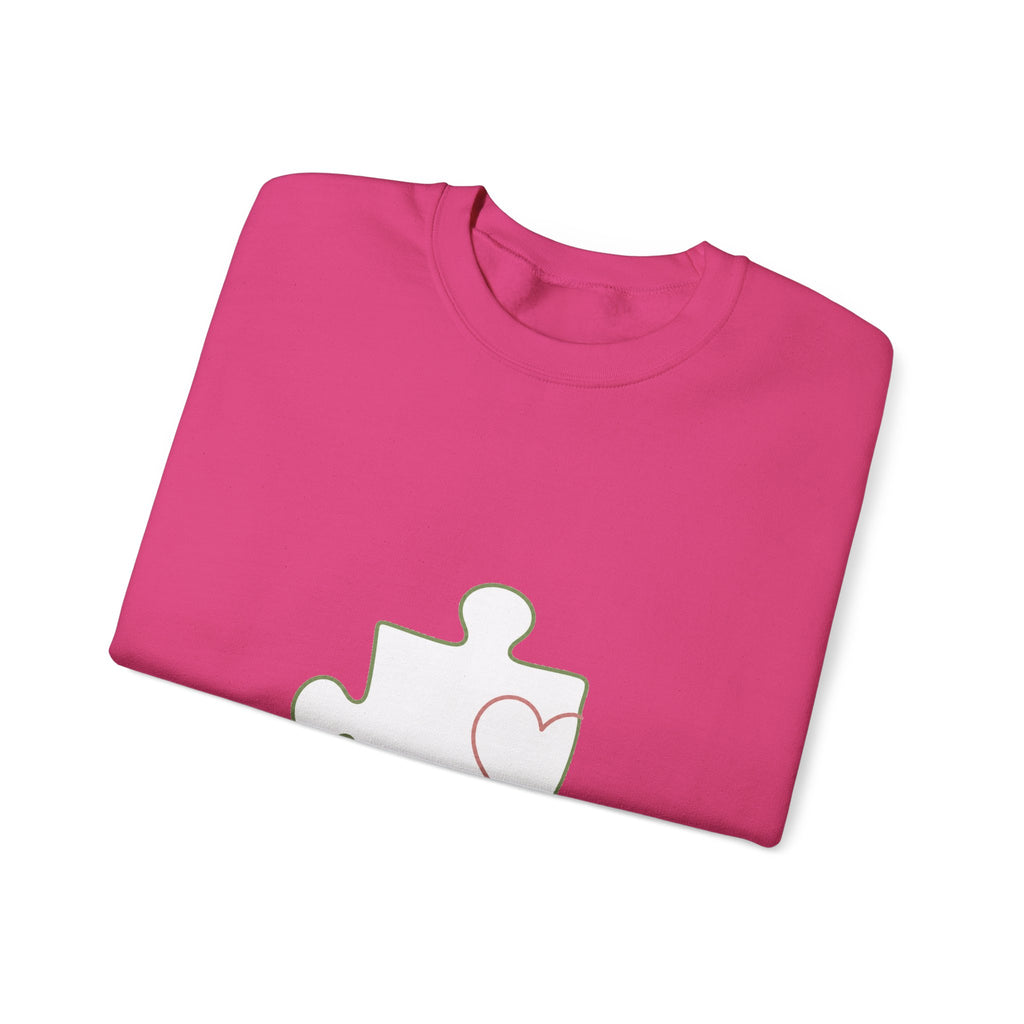 Matching Couple Sweatshirt - Puzzle Pieces Matching Couple Crewneck Sweatshirt Minimalist Art His Hers Valentine Gift - Design A