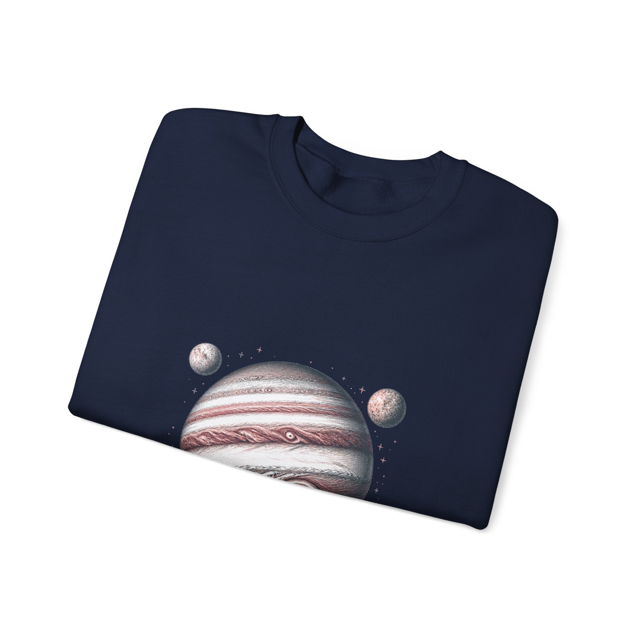 Matching Couple Sweatshirt - Saturn & Jupiter Matching Couple Crewneck Sweatshirt Hand-Drawn Art His Hers Best Friend Gift - Design B