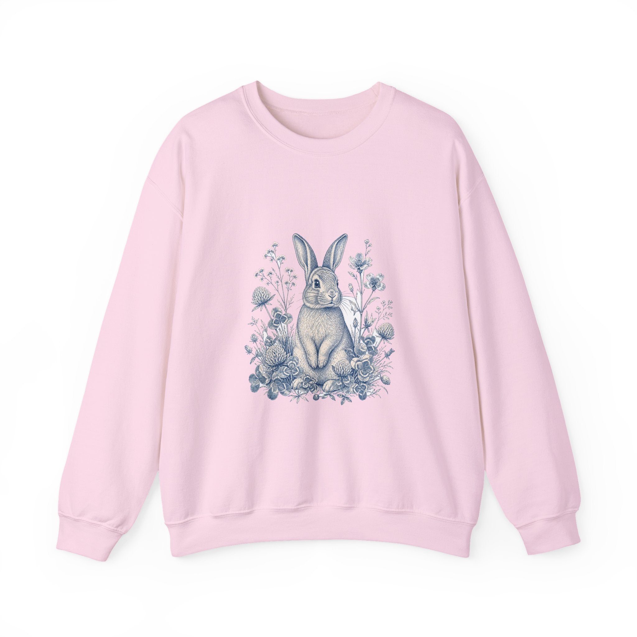 Matching Couple Sweatshirt - Fox & Rabbit Matching Couple Crewneck Sweatshirt Vintage Art His Hers Wedding Gift - Design B