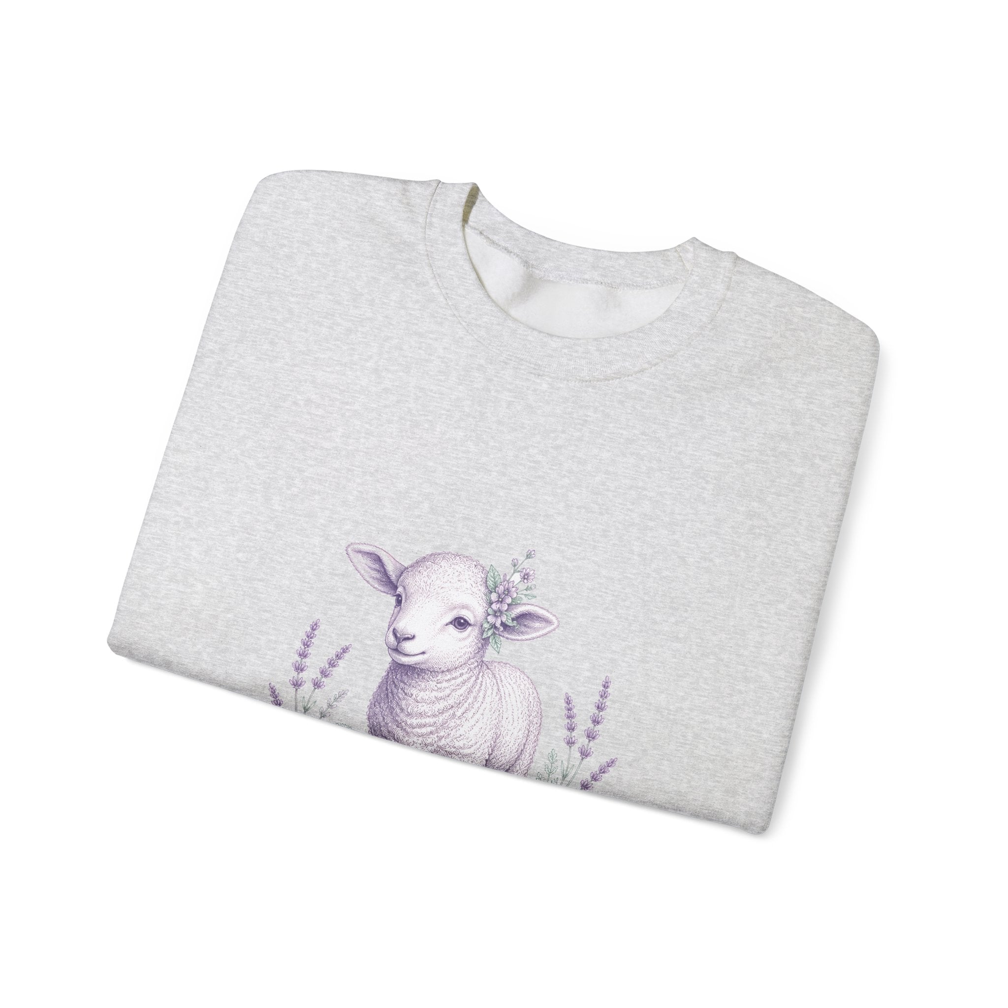 Matching Couple Sweatshirt - Lion & Lamb Matching Couple Crewneck Sweatshirt Vintage Art His Hers Wedding Gift - Design B