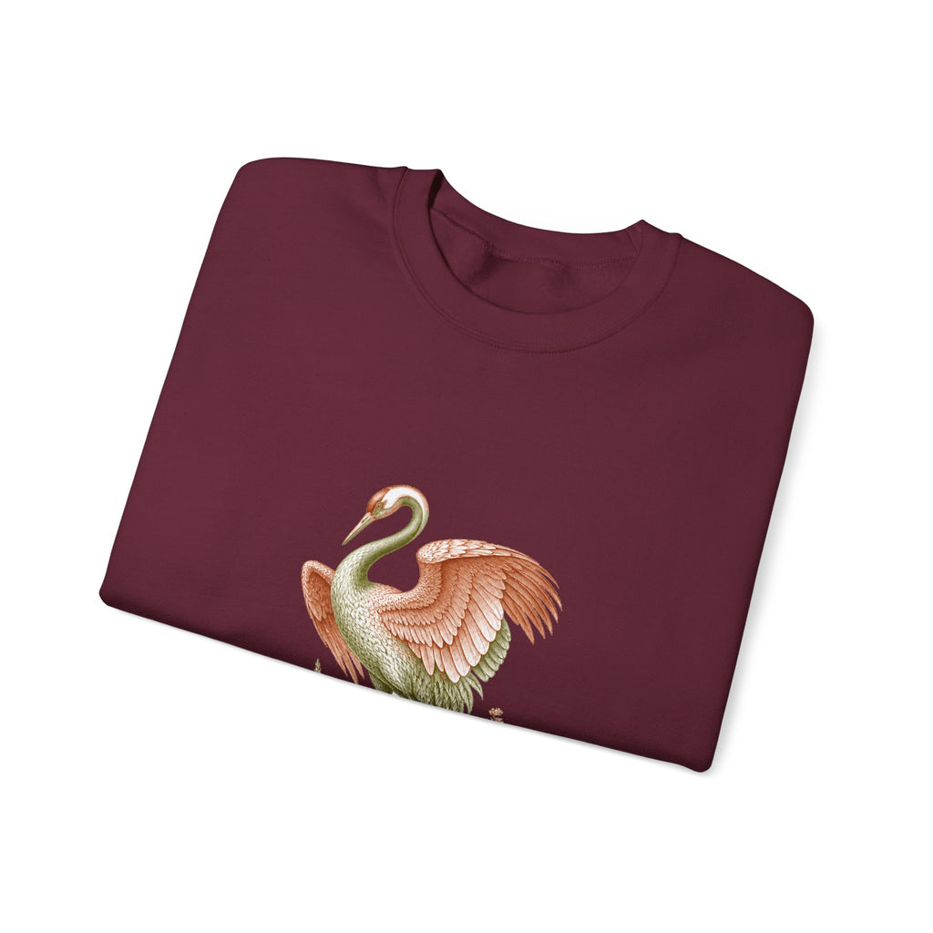 Matching Couple Sweatshirt - Tiger & Crane Matching Couple Premium Fleece Sweatshirt Vintage Art His Hers Honeymoon Gift - Design B